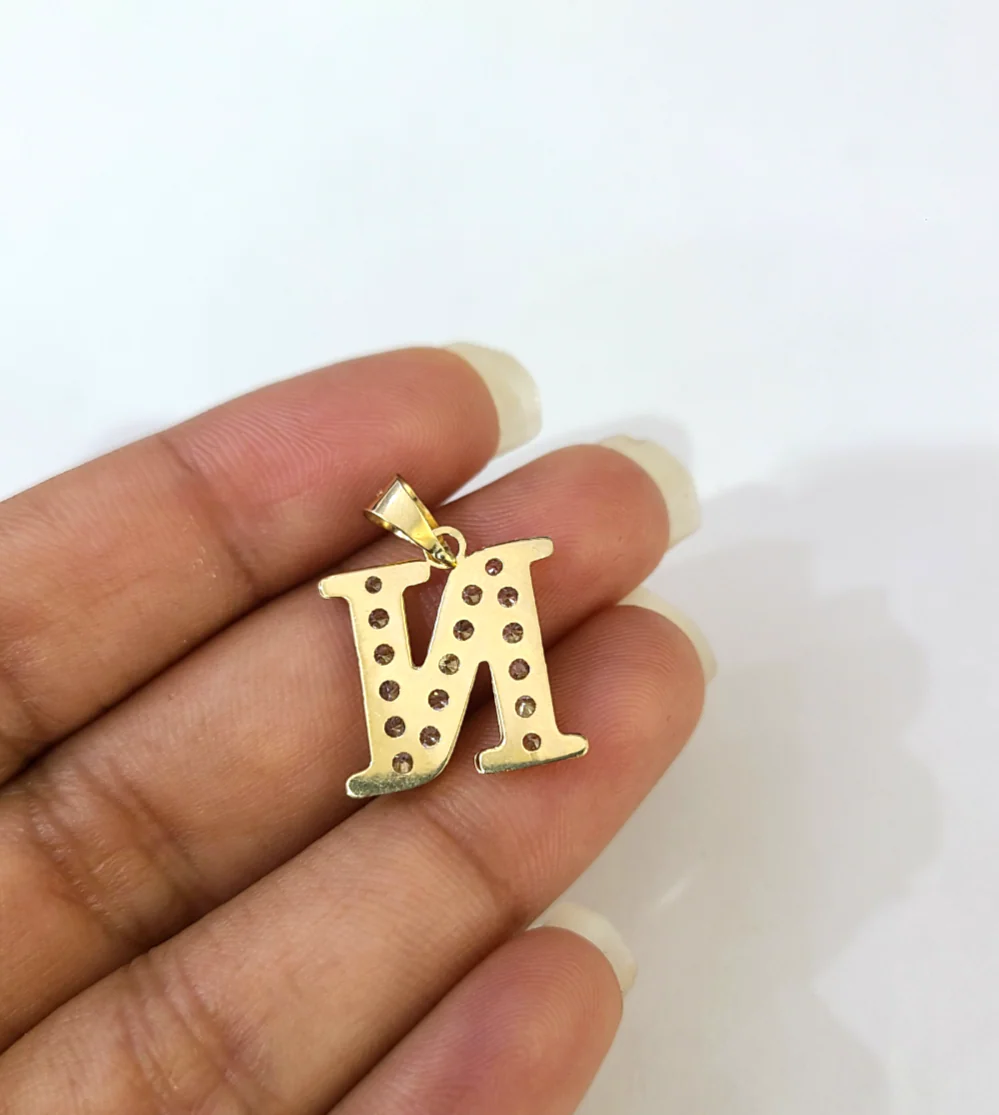 10k Gold Cuban Curb Chain Necklace N Initial Alphabet Pendant Charm 3mm Necklace - Image 7