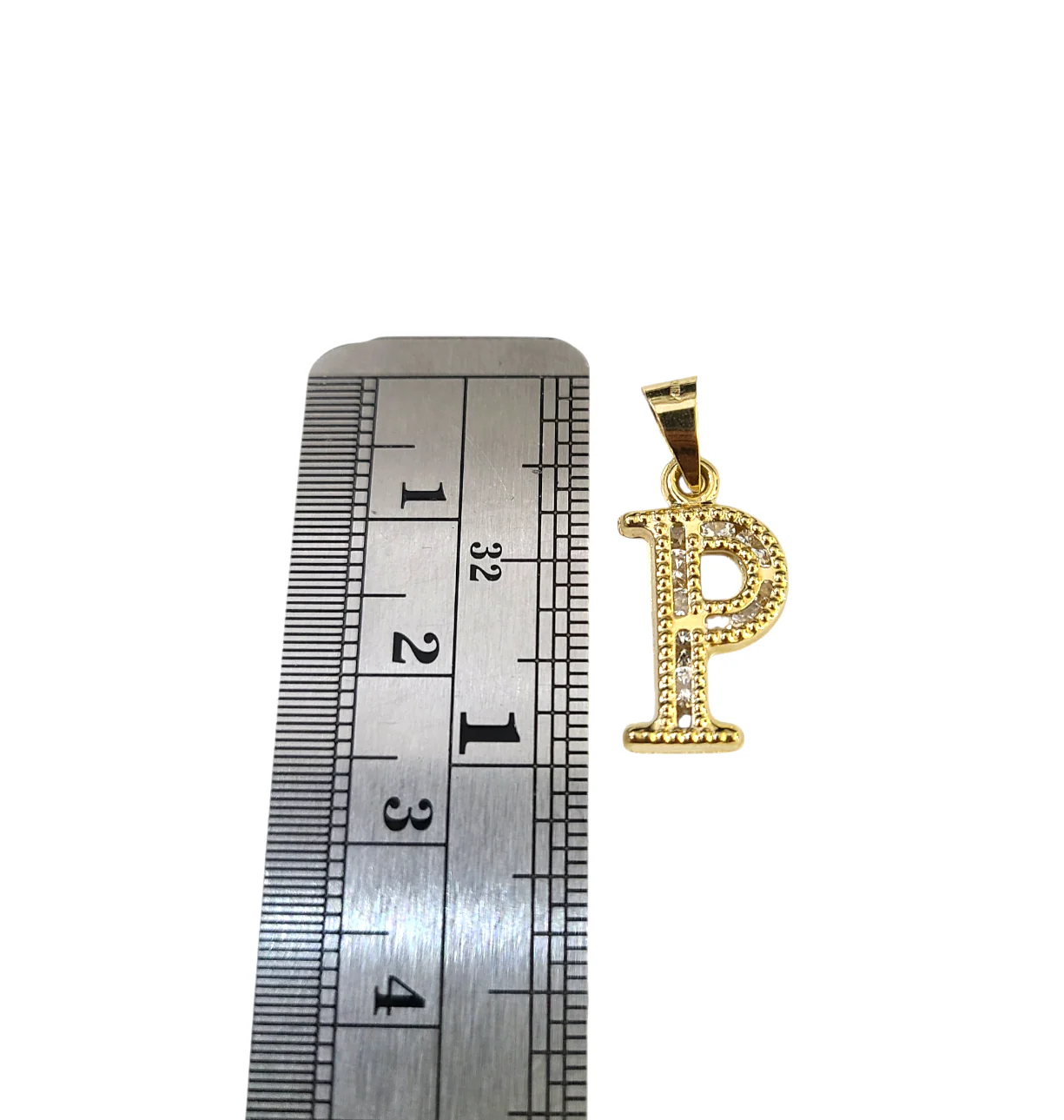 10k Gold Cuban Curb Chain Necklace P Initial Alphabet Pendant Charm 3mm Necklace - Image 4