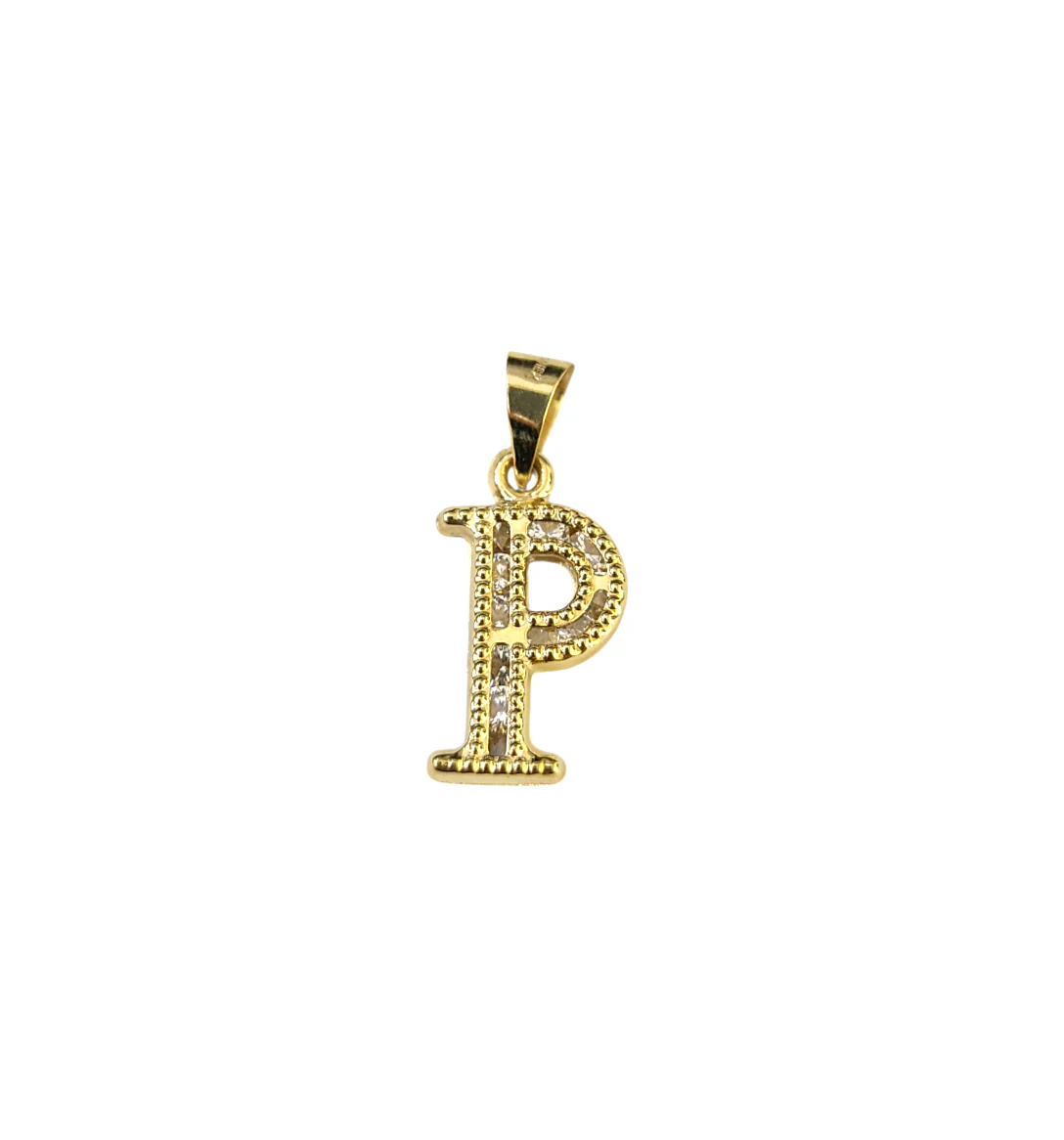 10k Gold Cuban Curb Chain Necklace P Initial Alphabet Pendant Charm 3mm Necklace - Image 6