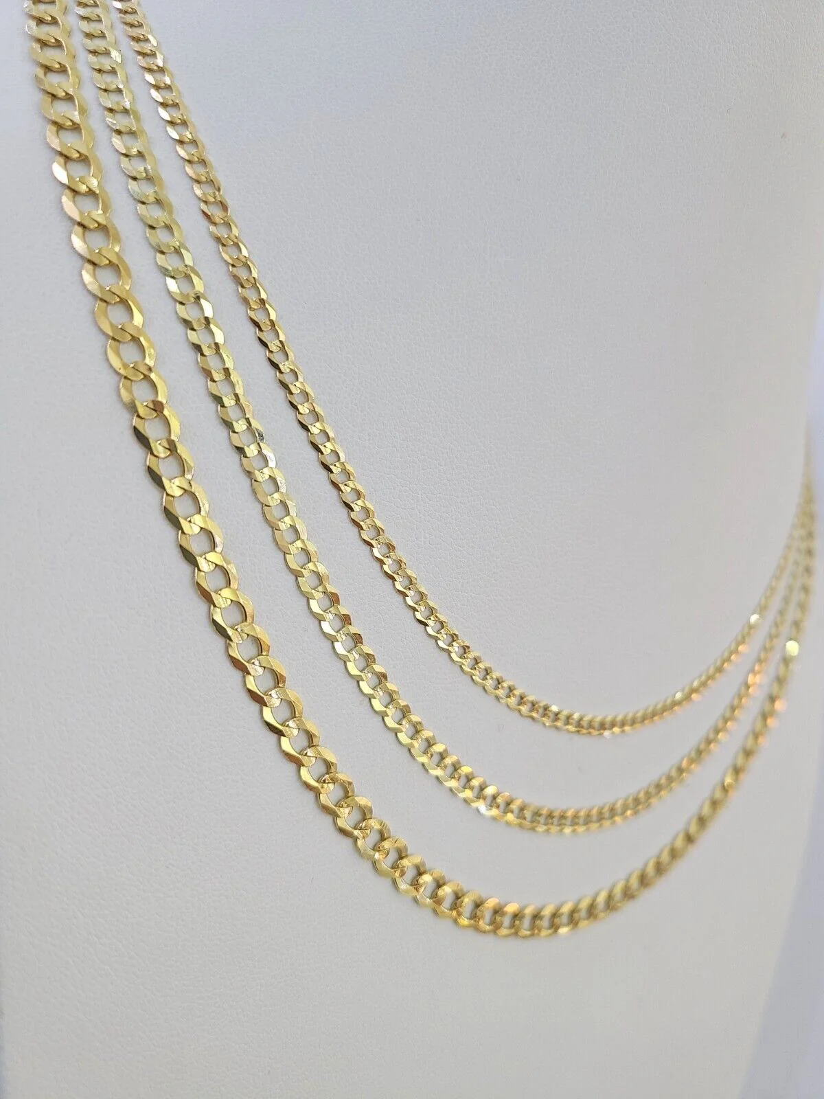 10k Gold Cuban Curb Necklace Chain 3mm 4mm 5mm 18-28 Inches 10kt Yellow Real - Image 7