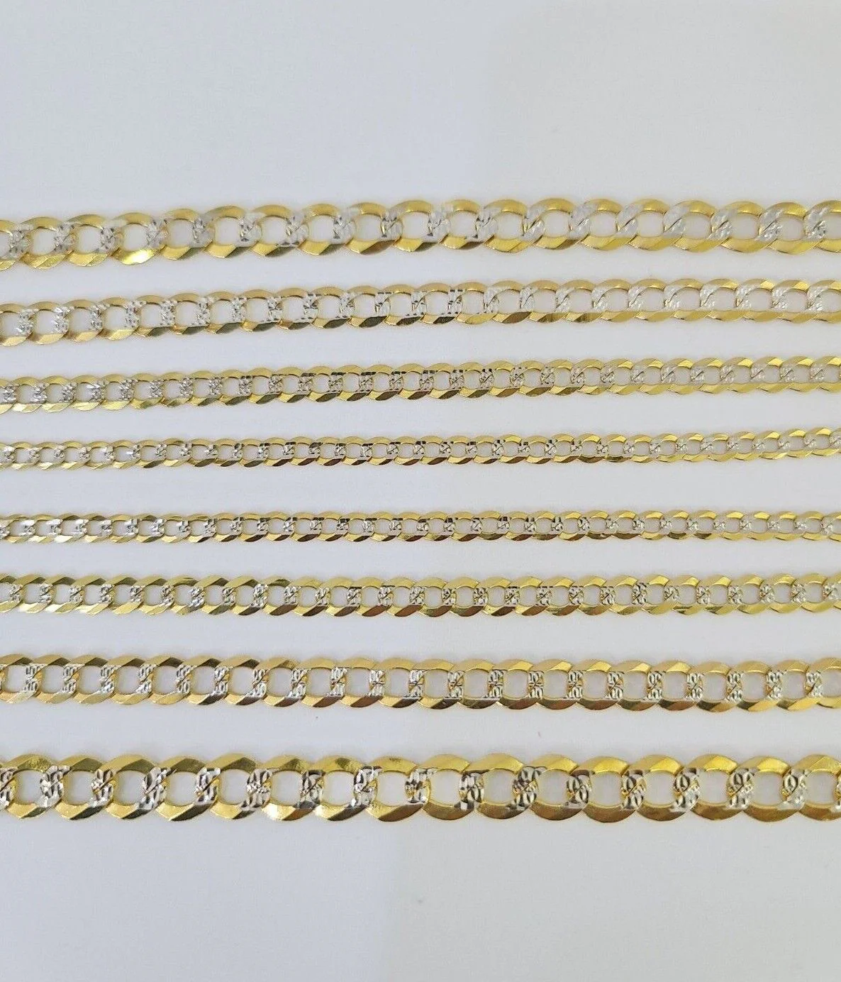 10k Gold Cuban Curb Necklace Chain 3mm-6mm 18-28 Inches 10kt Yellow Diamond Cuts - Image 6