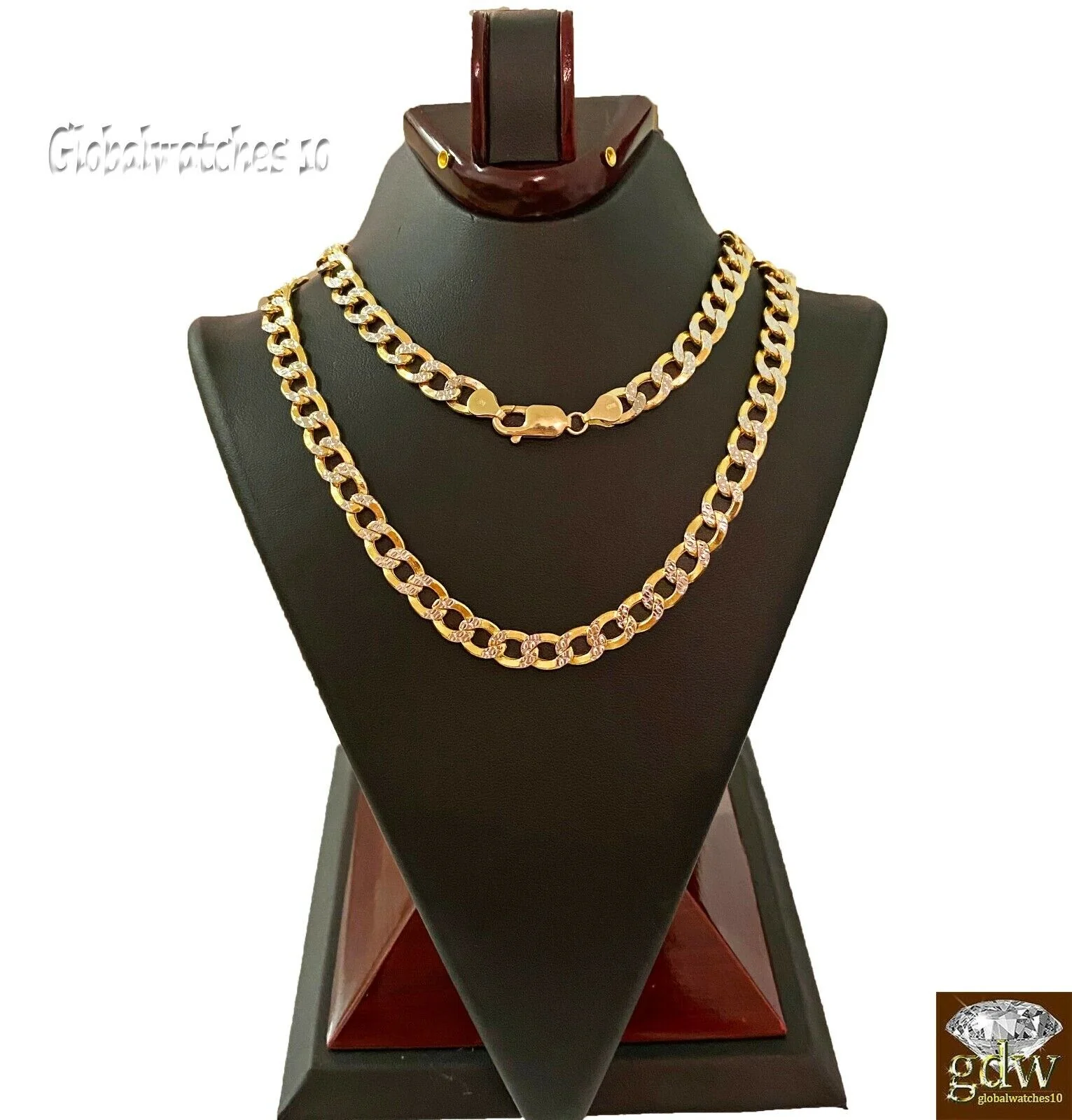 10k Gold Cuban Link Chain Diamond Cut 8mm 26 inch Lobster Lock Real Gold - Image 2