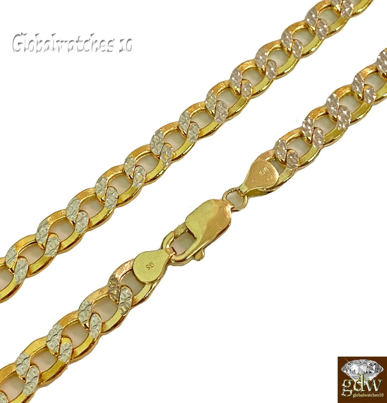 10k Gold Cuban Link Chain Diamond Cut 8mm 26 inch Lobster Lock Real Gold - Image 3