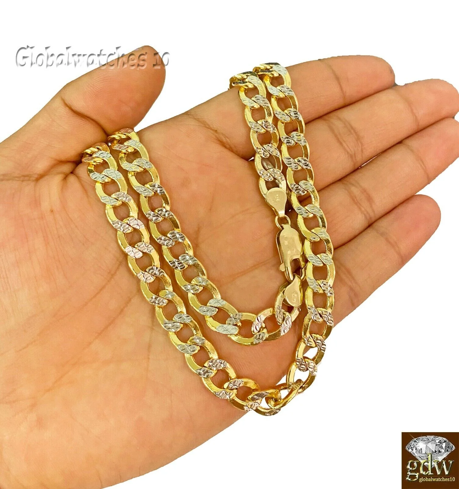 10k Gold Cuban Link Chain Diamond Cut 8mm 26 inch Lobster Lock Real Gold - Image 5