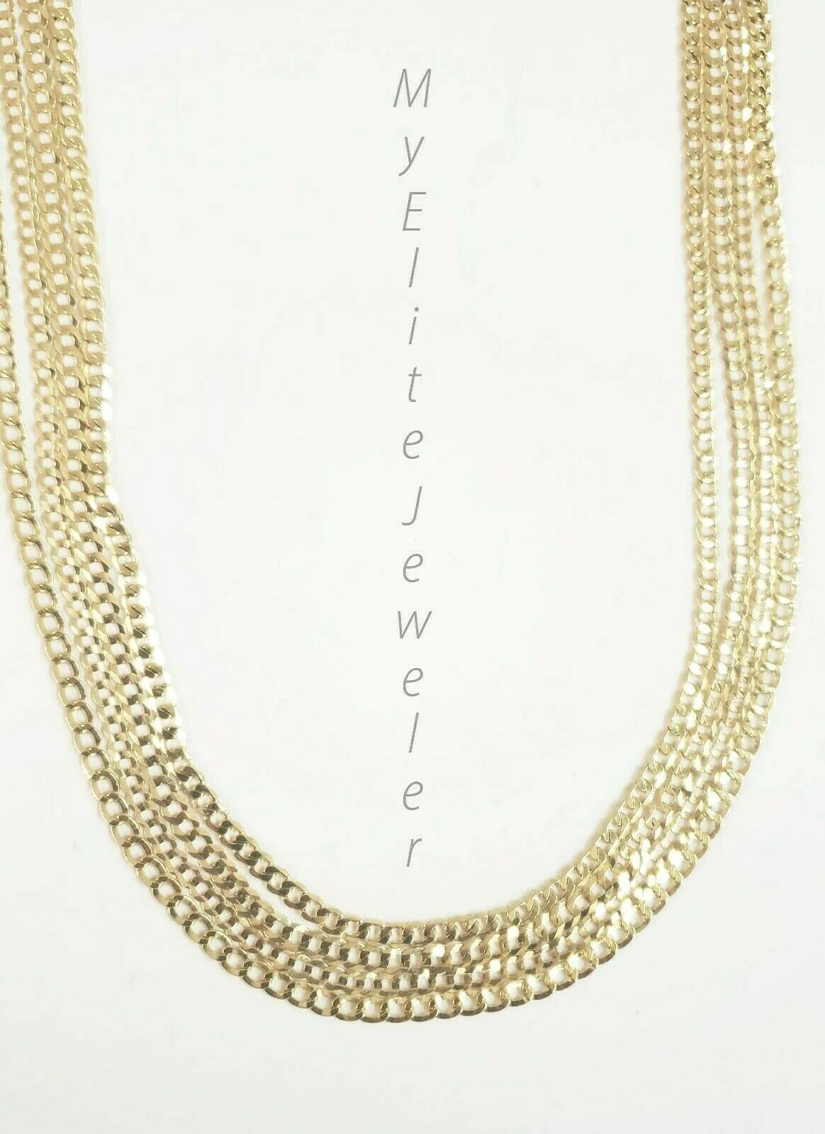 10K Gold Cuban Link Curb Chain Length 18" 20" 22 24" Inch 3mm Necklace Men Women - Image 6