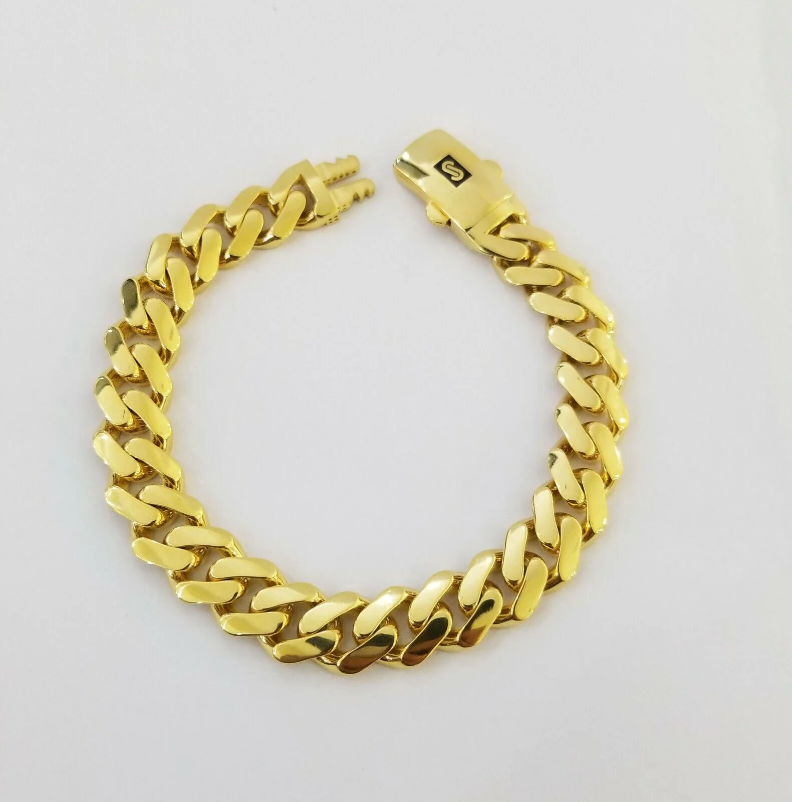 10k Gold Cuban Link Royal 11mm Monaco chain and Bracelet 10kt Real gold set - Image 5