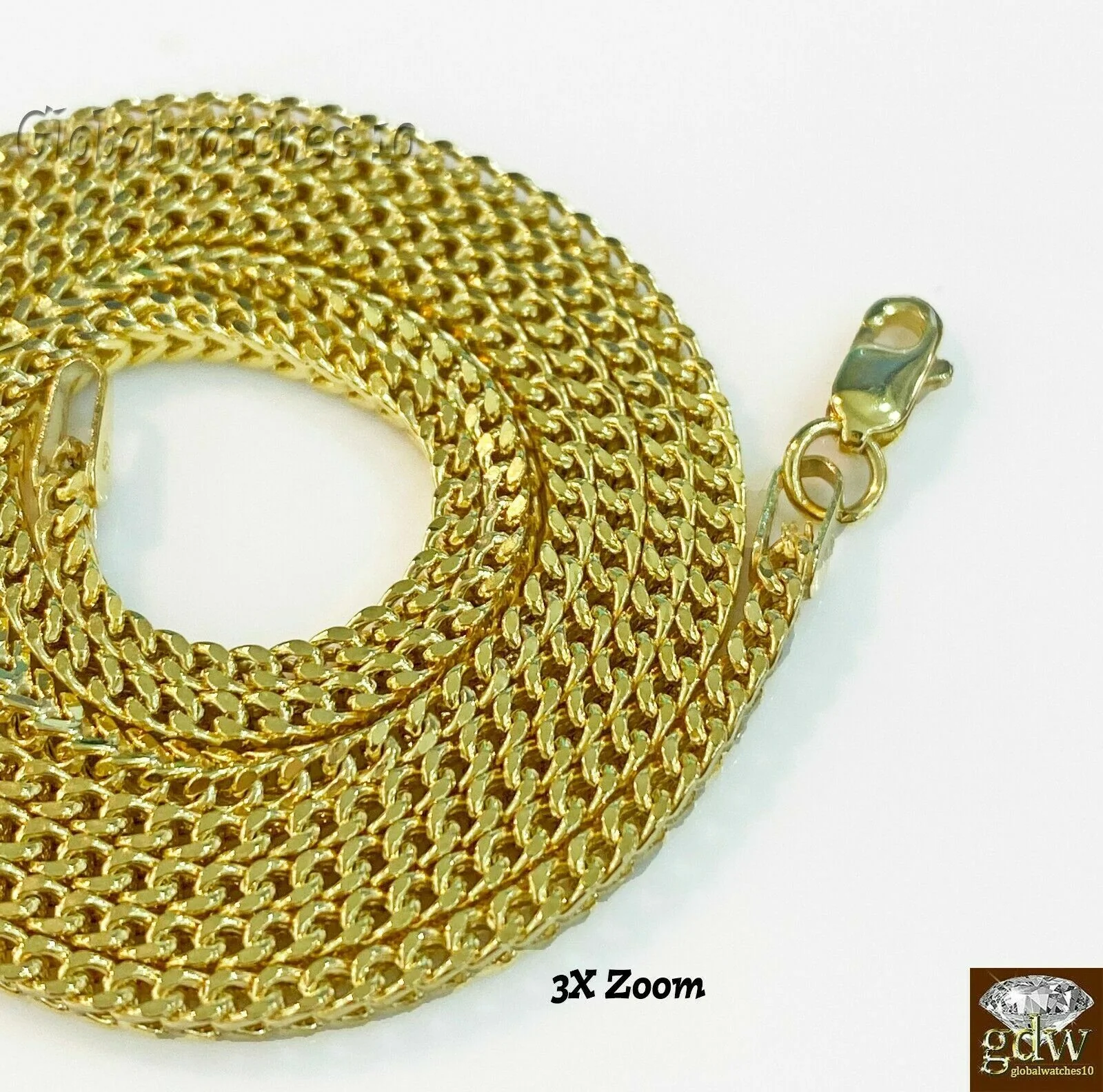 10k Gold Dollar Bag Charm Pendant Franco Chain  22 24 26 28 Inch Real - Image 7