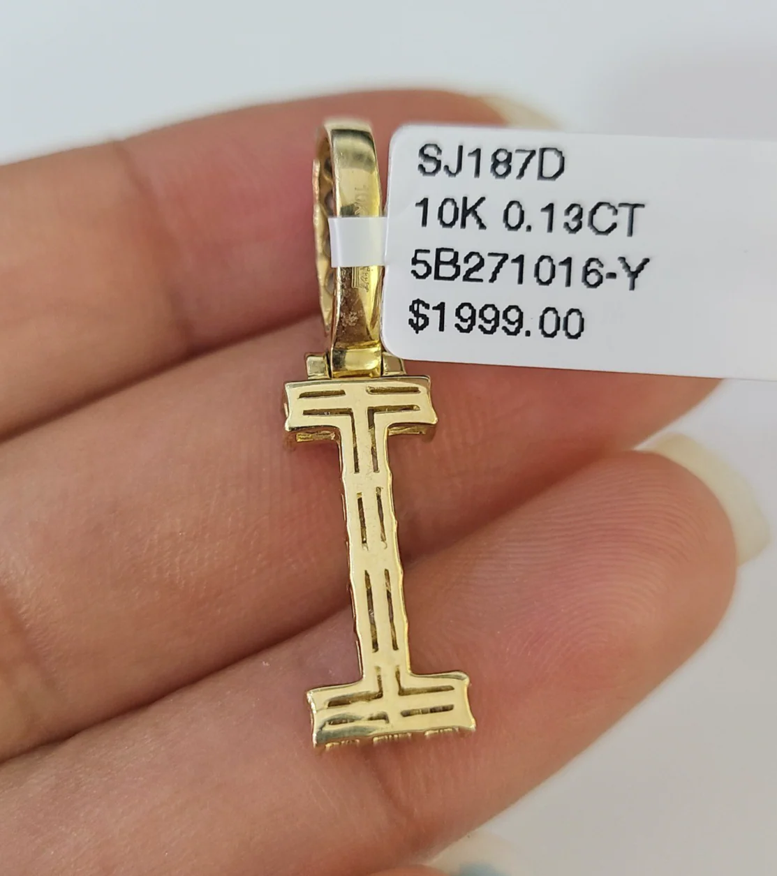 10k Gold Figaro Chain I Diamond Initial Pendant 3mm 20-28 inch SET Necklace - Image 7