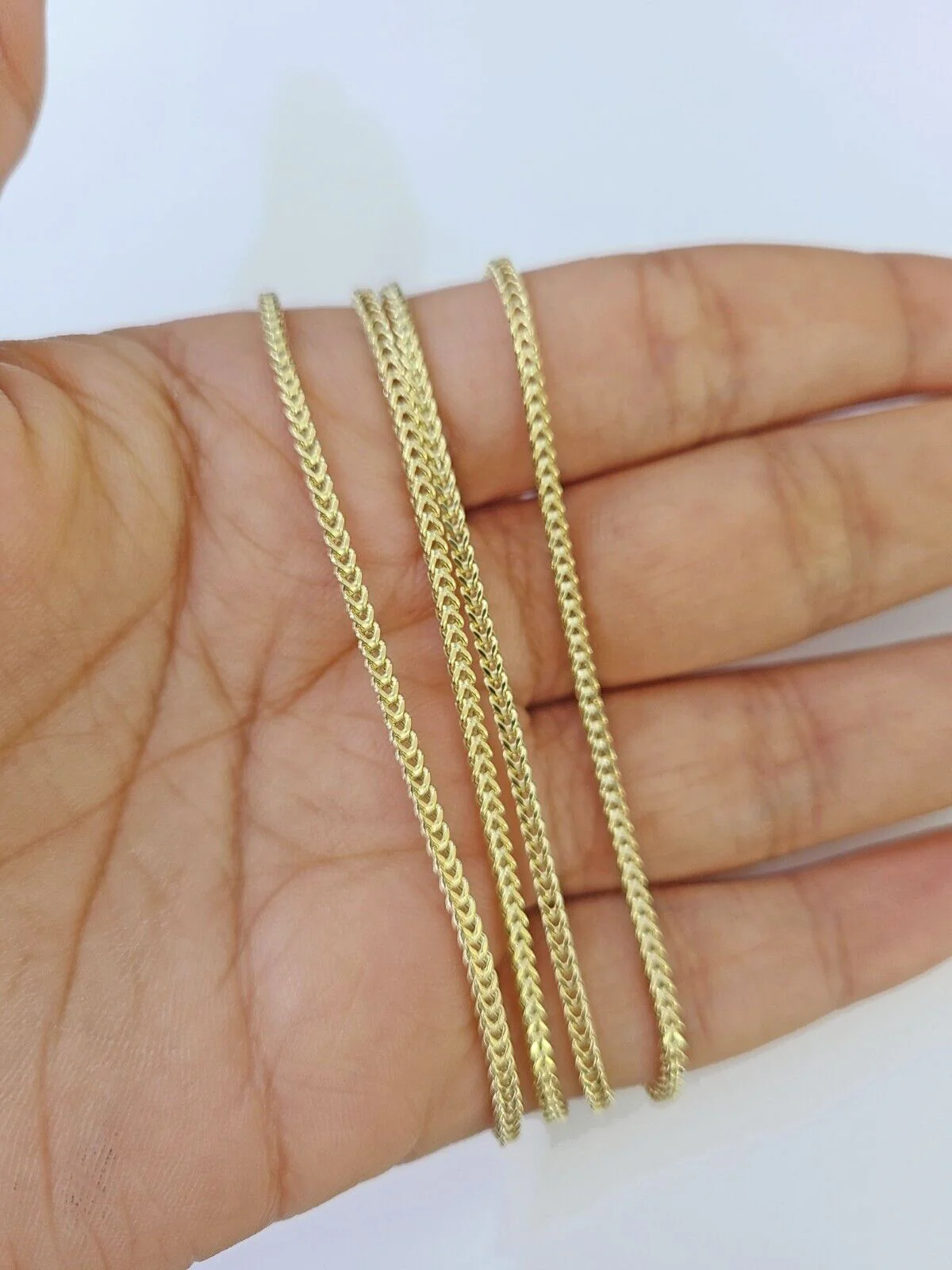 10K Gold Franco Chain 1.5mm Length 18" 20" 22" 24" 26" 28" 30" & Cross Charm - Image 4