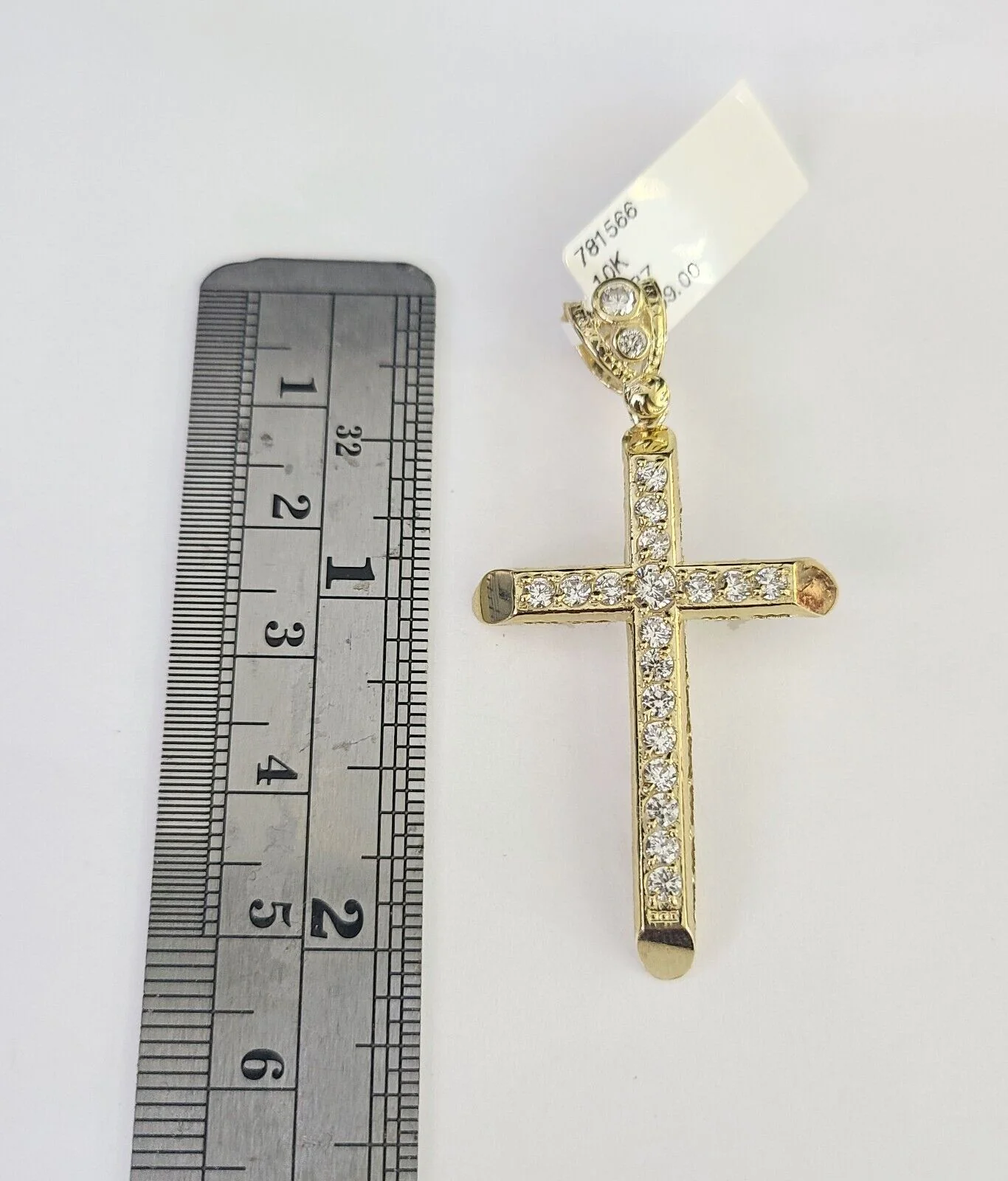 10K Gold Franco Chain Jesus Cross Charm Pendant 20-26 inches 2.5mm REAL Yellow - Image 3