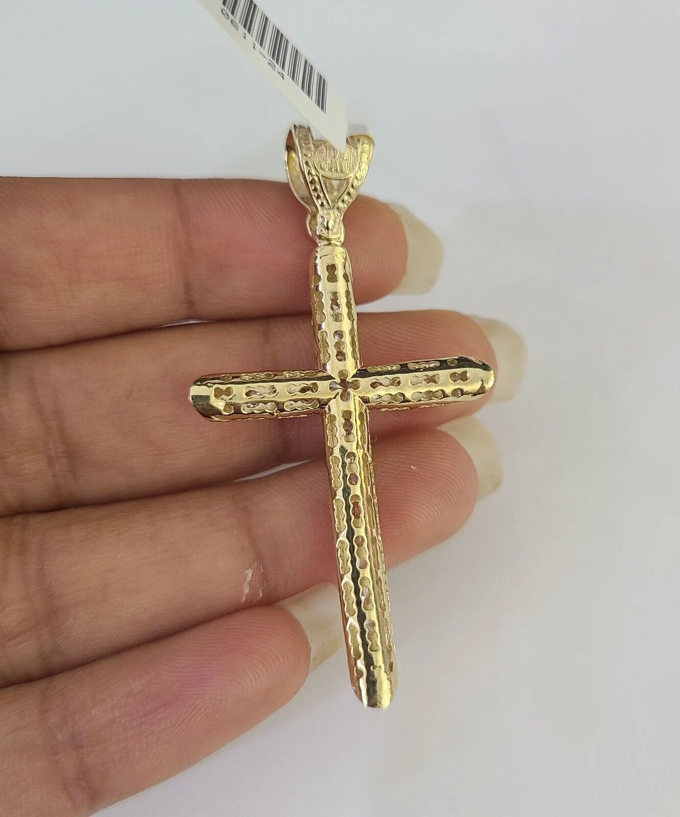 10K Gold Franco Chain Jesus Cross Charm Pendant 20-26 inches 2.5mm REAL Yellow - Image 7