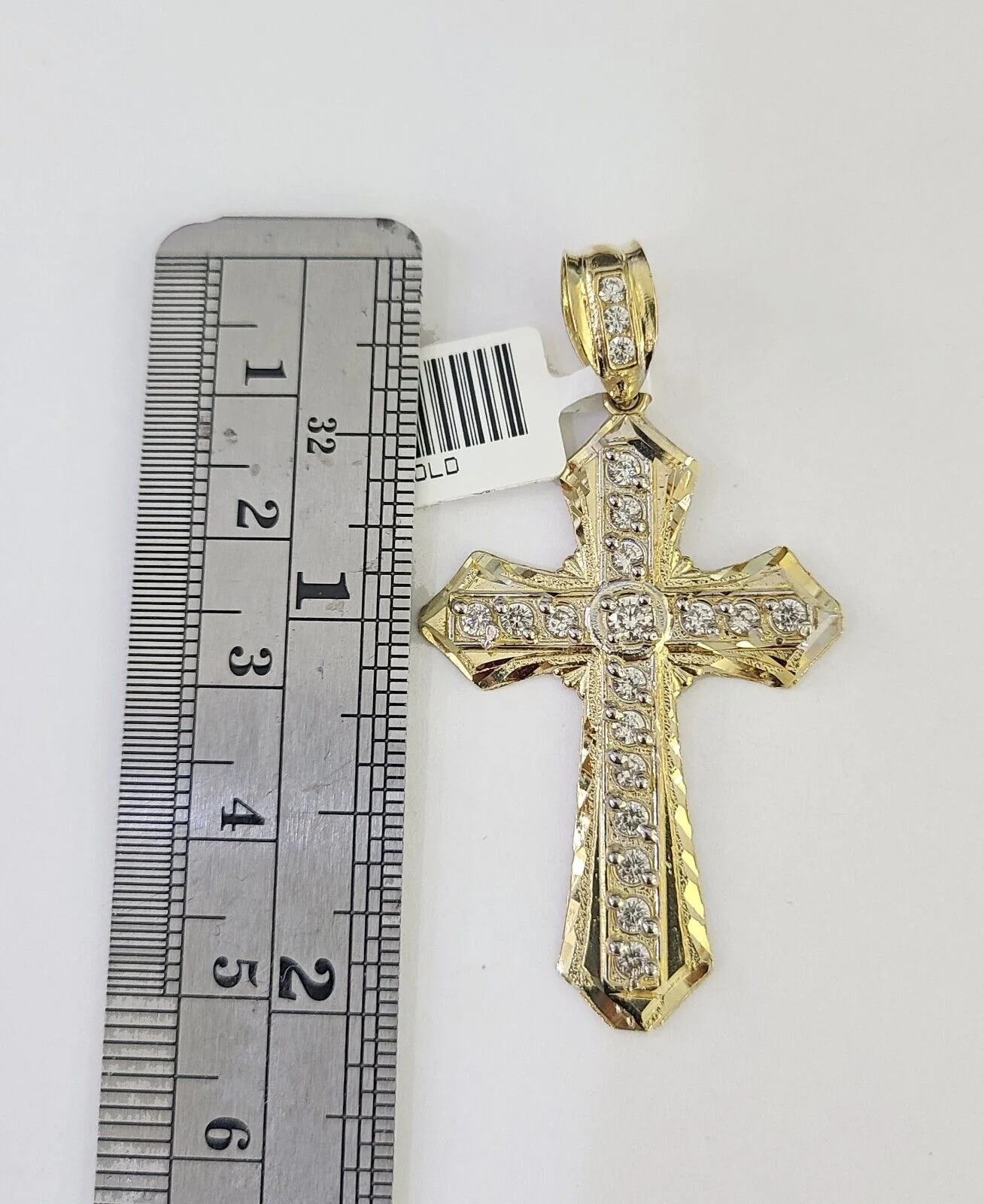 10K Gold Franco Chain Jesus Cross Charm Pendant 20-26 inches 2.5mm REAL Yellow - Image 3