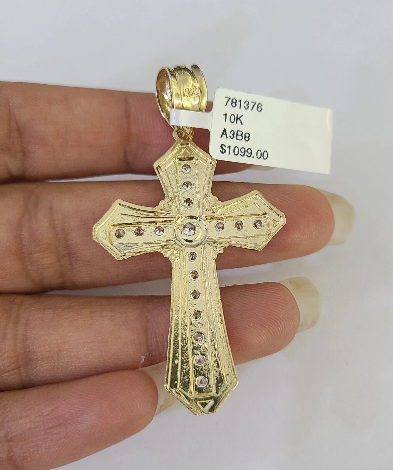 10K Gold Franco Chain Jesus Cross Charm Pendant 20-26 inches 2.5mm REAL Yellow - Image 7