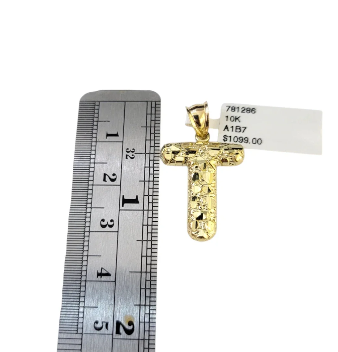 10k Gold Franco Chain Necklace 2.5mm 16"-26" T Nugget Initial Charm Pendant SET - Image 5