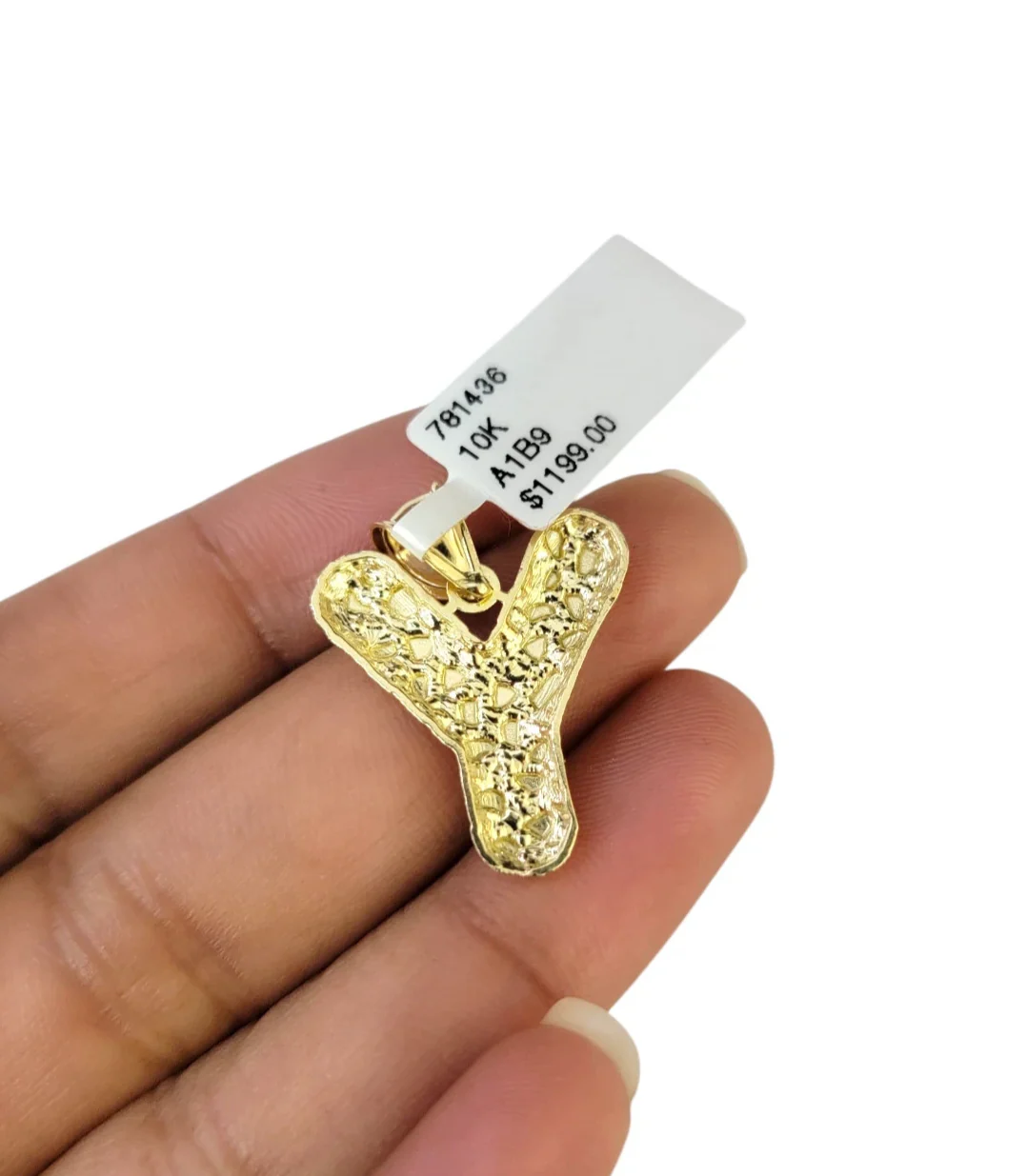10k Gold Franco Chain Necklace SET 2.5mm 16"-26" Y Nugget Initial Charm Pendant - Image 8