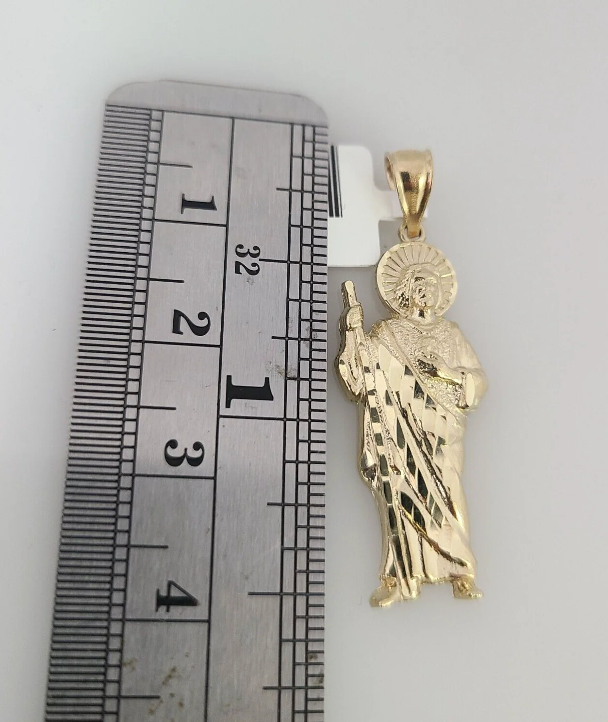 10k Gold Franco Chain Saint Jude Charm Pendant 2.5mm 18-24 Inches Necklace SET - Image 5