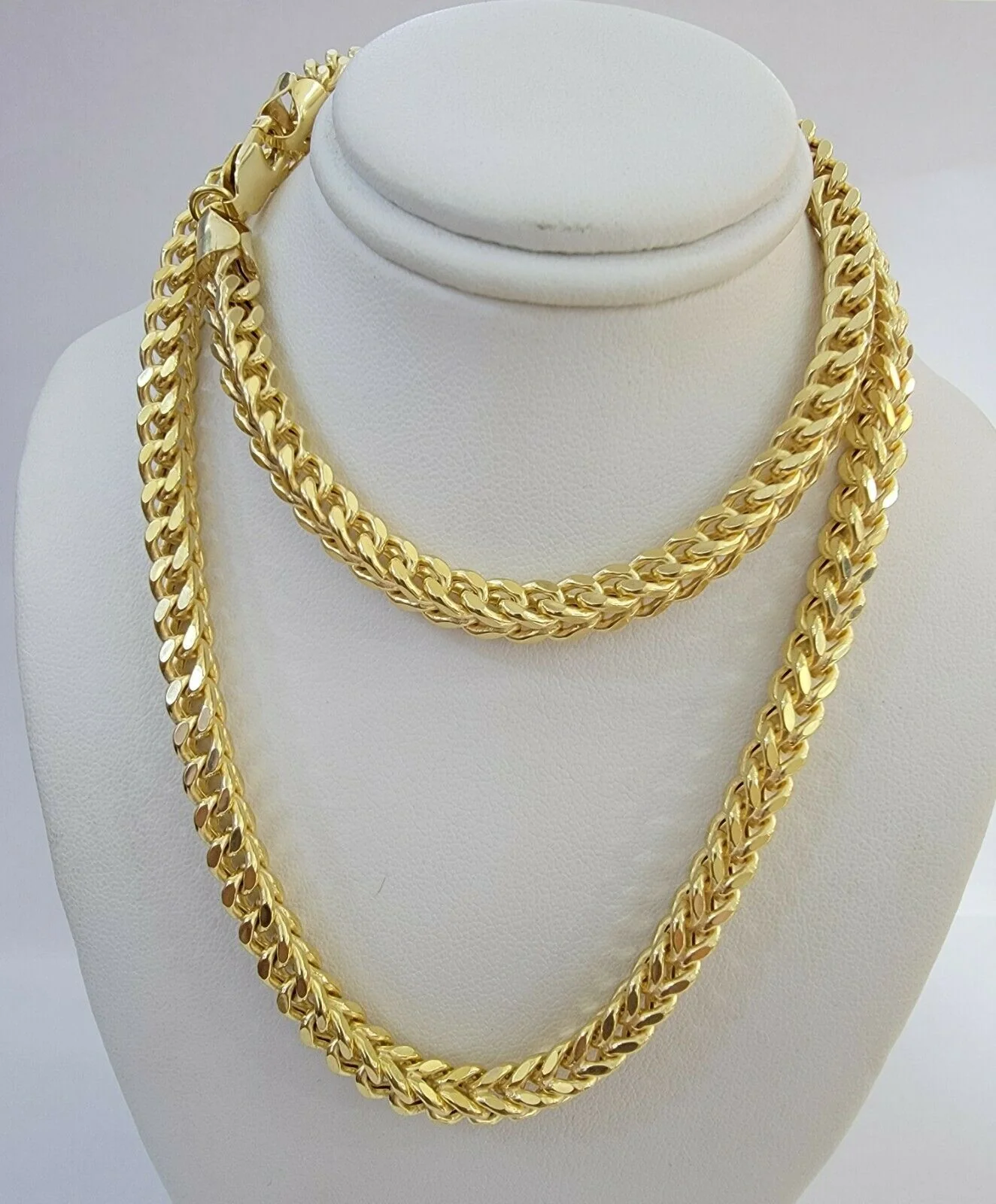 10K Gold Franco Link Chain 24" Necklace 6mm Thick, REAL 10kt Men's STRONG