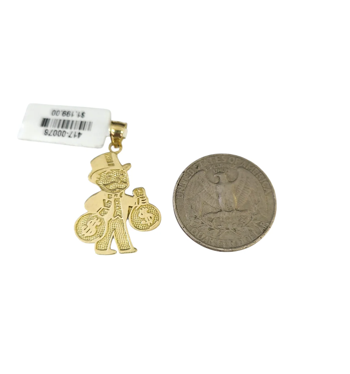 10k Gold Franco Necklace Chain Grandpa Money Charm 2.5mm 18"-26" Pendant SET - Image 6