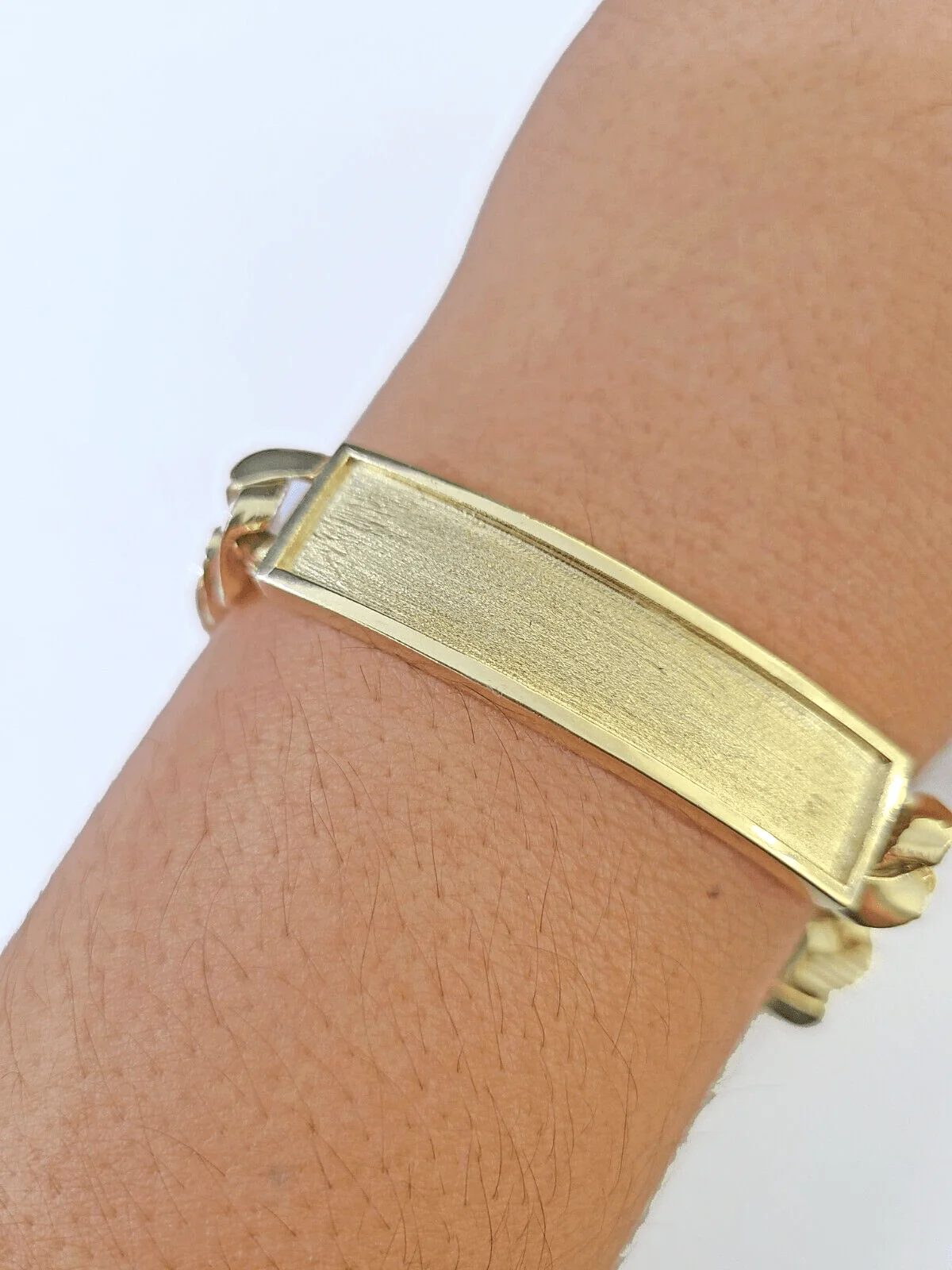 10K Gold ID Bracelet With Miami Cuban 10 mm 9" inches 10kt - Image 3
