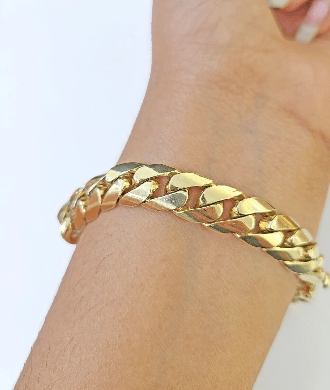 10K Gold ID Bracelet With Miami Cuban 10 mm 9" inches 10kt - Image 4