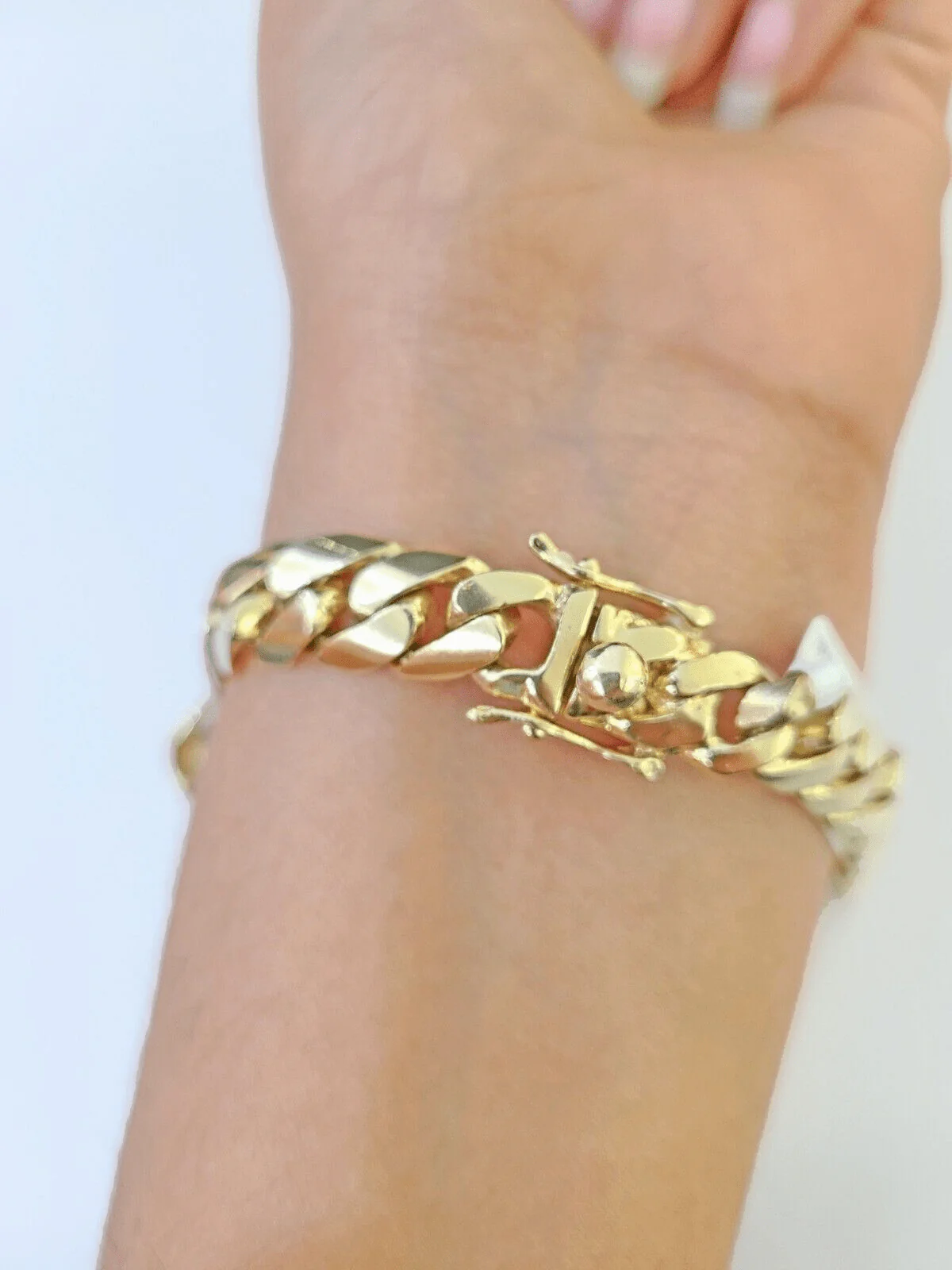10K Gold ID Bracelet With Miami Cuban 10 mm 9" inches 10kt - Image 5