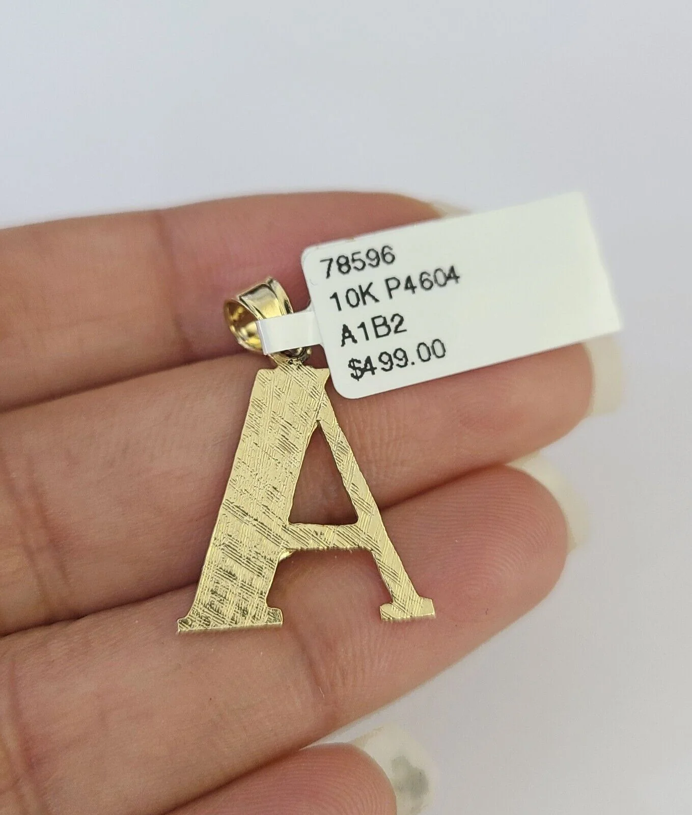 10k Gold Initial A Charm Rope Chain 16"-26" 2.5mm SET Necklace Alphabet Pendant - Image 8