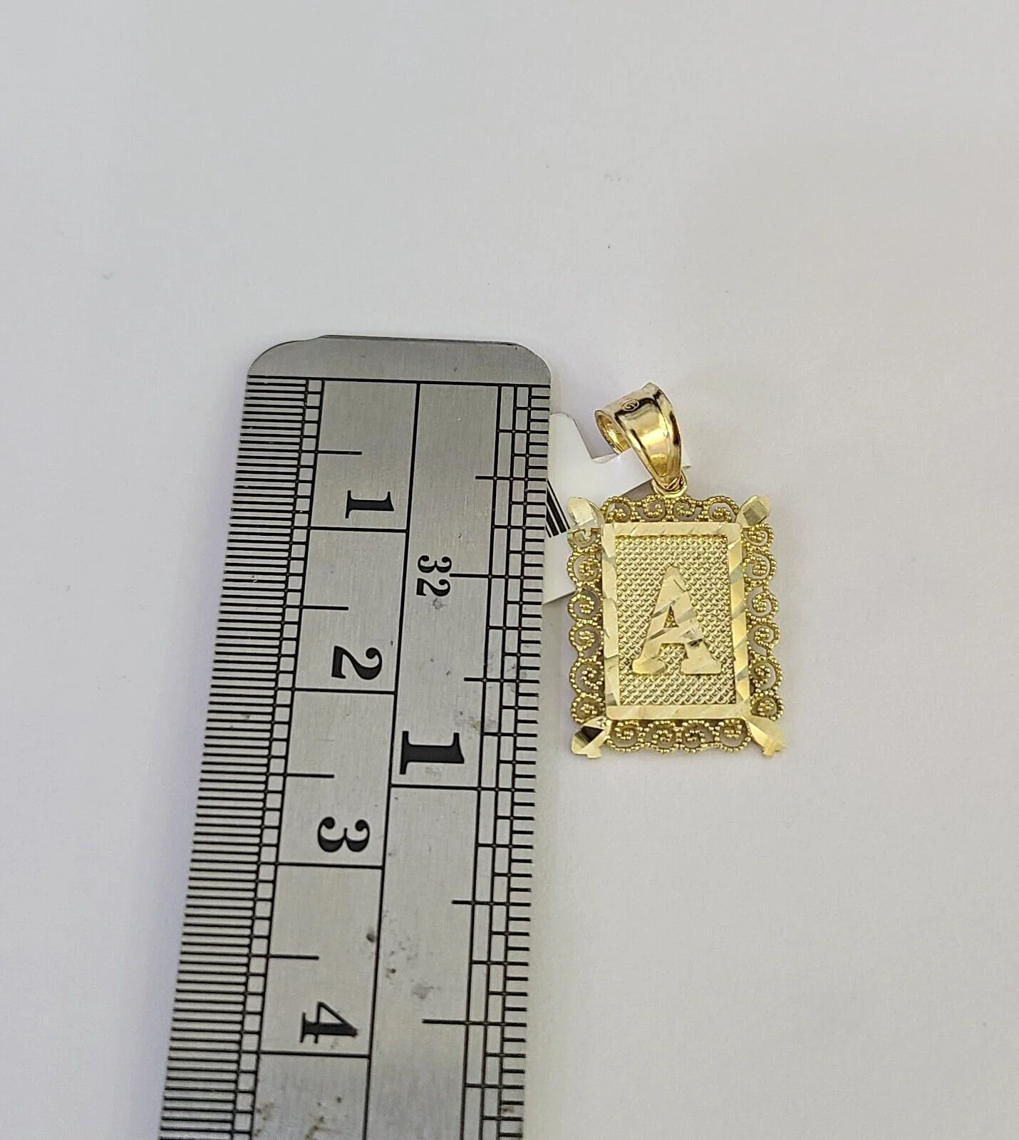 10k Gold Initial A Charm Rope Chain 16"-26" 2.5mm SET Necklace Alphabet Pendant - Image 2