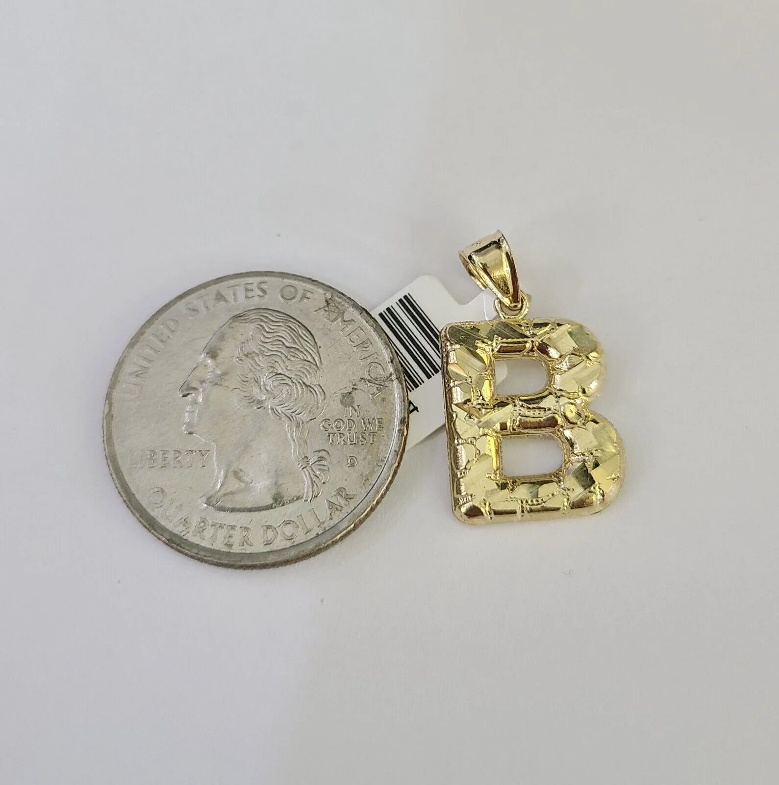 10k Gold Initial B Charm Rope Chain 16"-26" 2.5mm SET Necklace Alphabet Pendant - Image 4