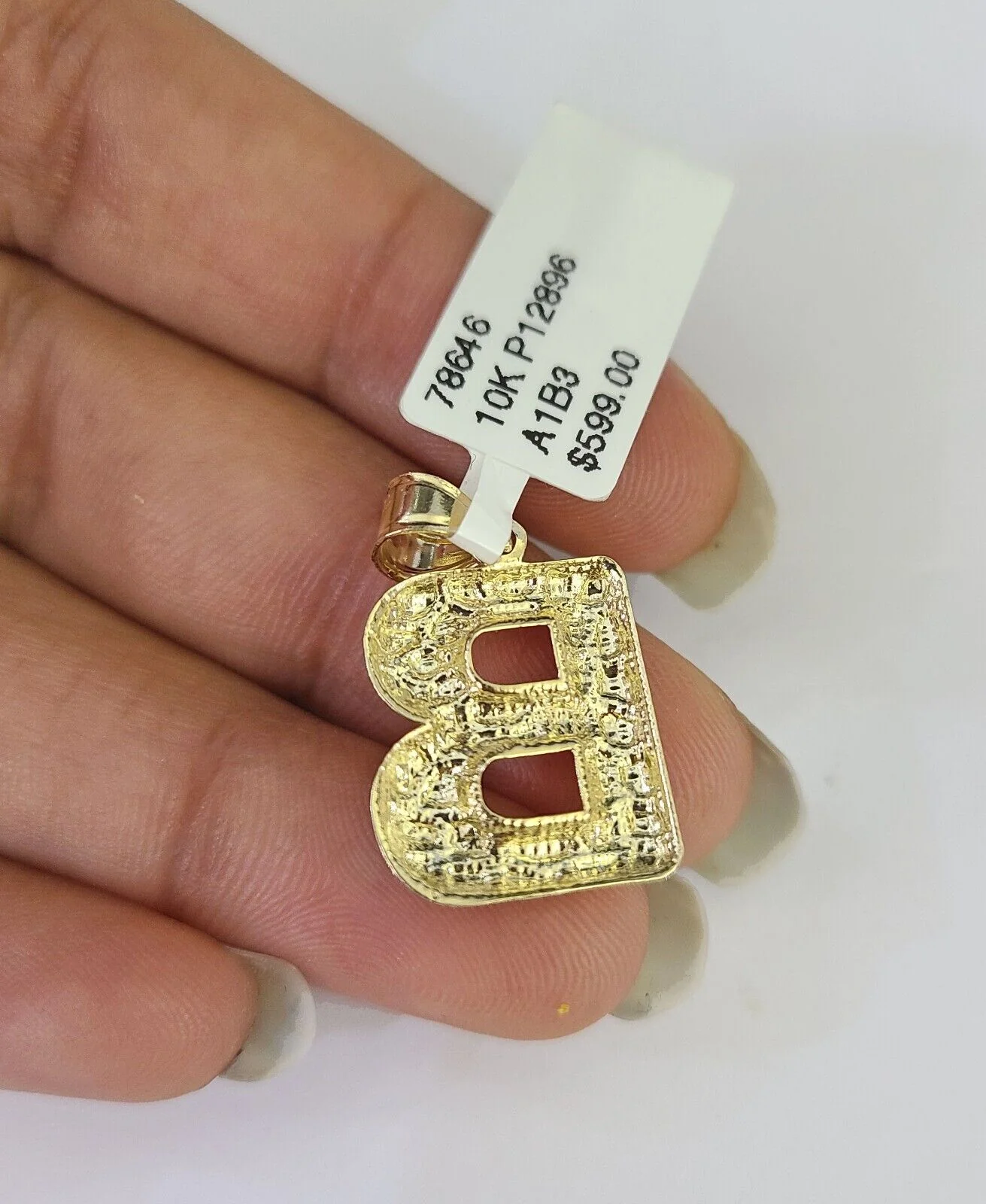 10k Gold Initial B Charm Rope Chain 16"-26" 2.5mm SET Necklace Alphabet Pendant - Image 8