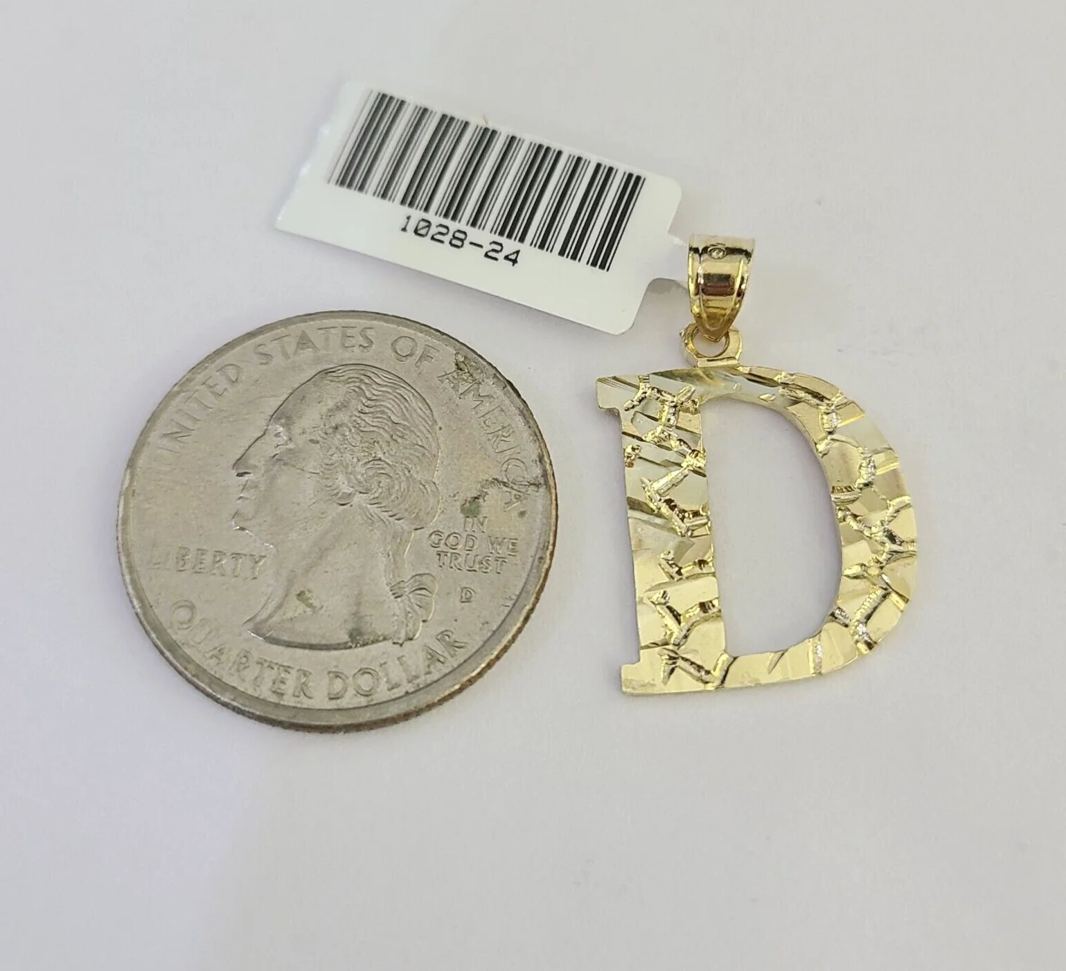 10k Gold Initial D Charm Rope Chain 16"-26" 2.5mm SET Necklace Alphabet Pendant - Image 2