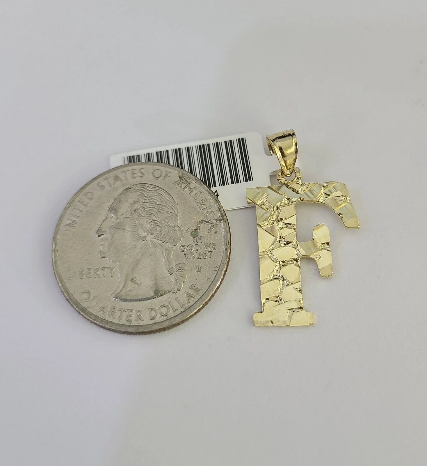 10k Gold Initial F Charm Rope Chain 16"-26" 2.5mm SET Necklace Alphabet Pendant - Image 4