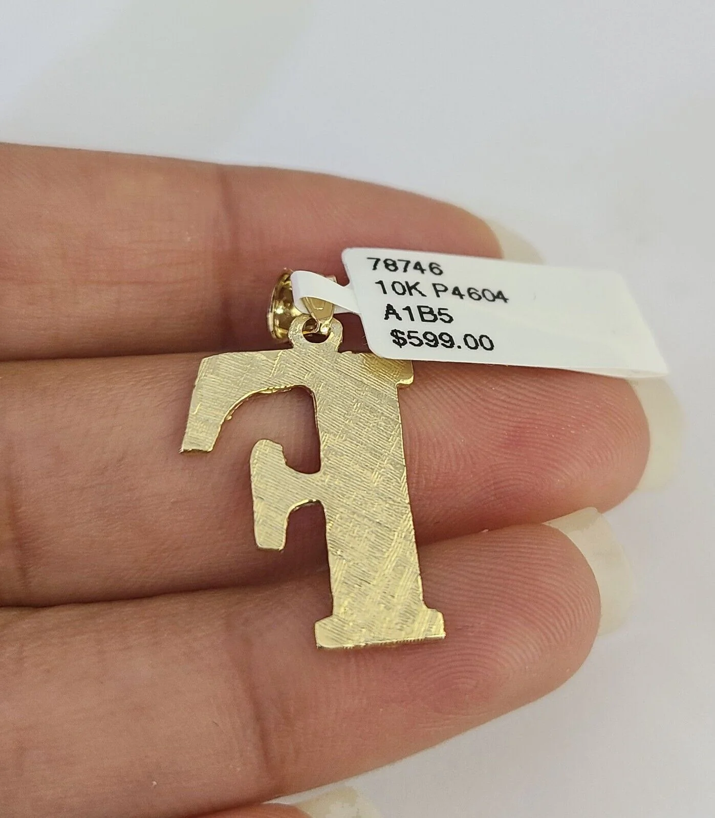 10k Gold Initial F Charm Rope Chain 16"-26" 2.5mm SET Necklace Alphabet Pendant - Image 8