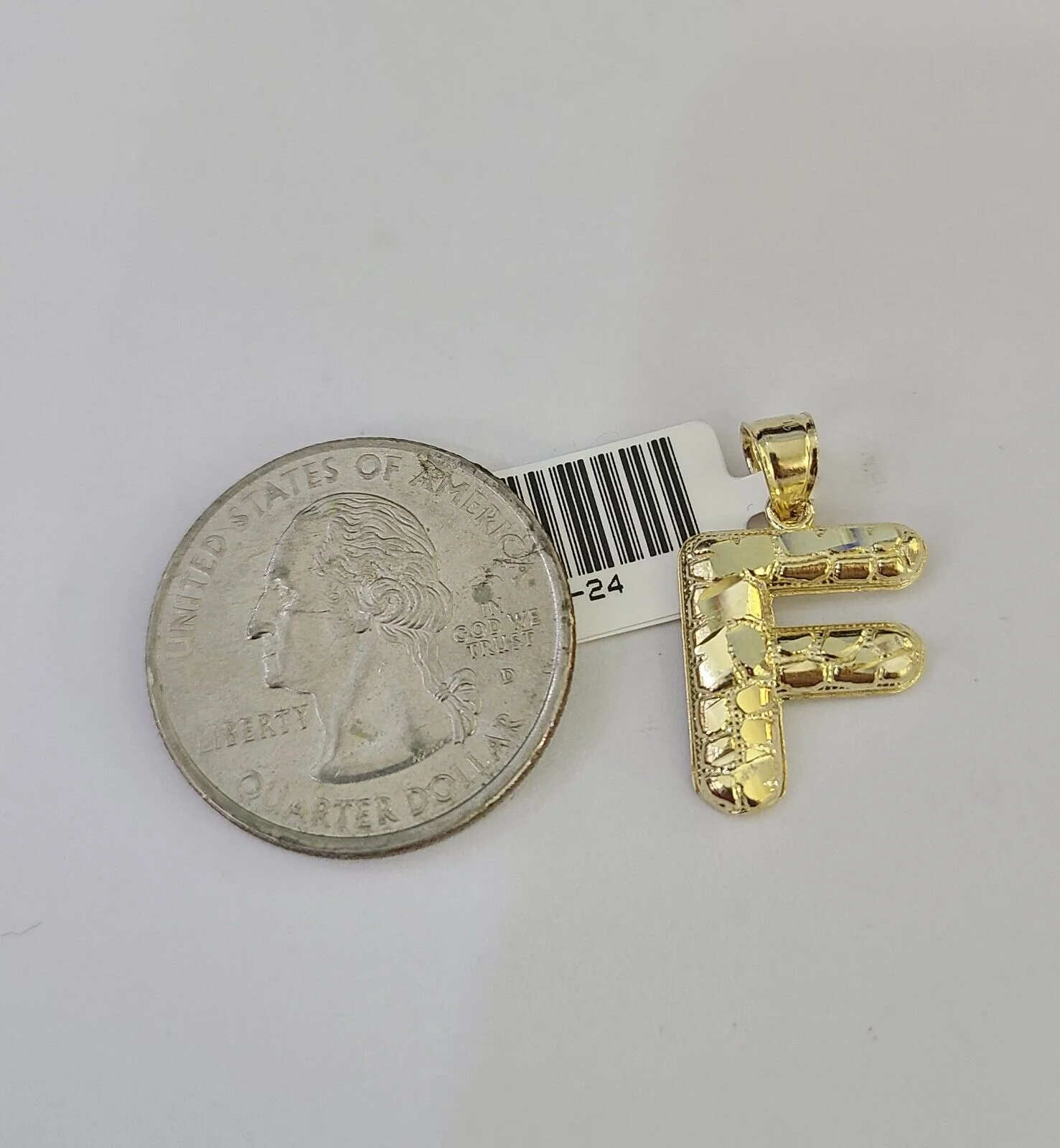 10k Gold Initial F Charm Rope Chain 16"-26" 2.5mm SET Necklace Alphabet Pendant - Image 2