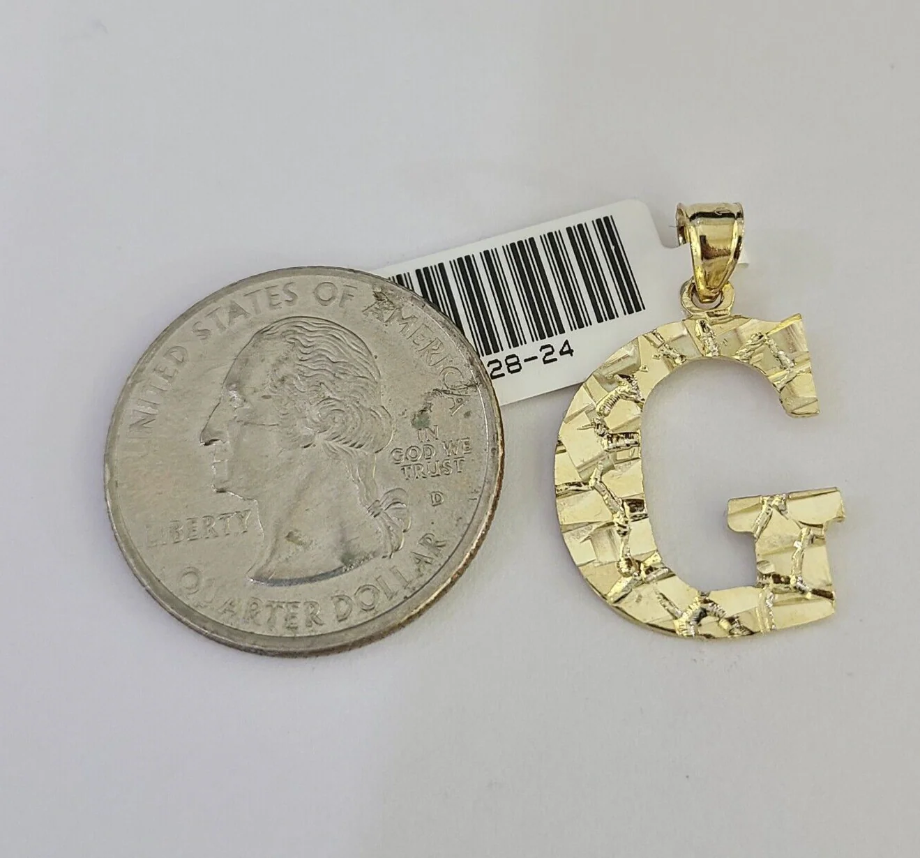 10k Gold Initial G Charm Rope Chain 16"-26" 2.5mm SET Necklace Alphabet Pendant - Image 3