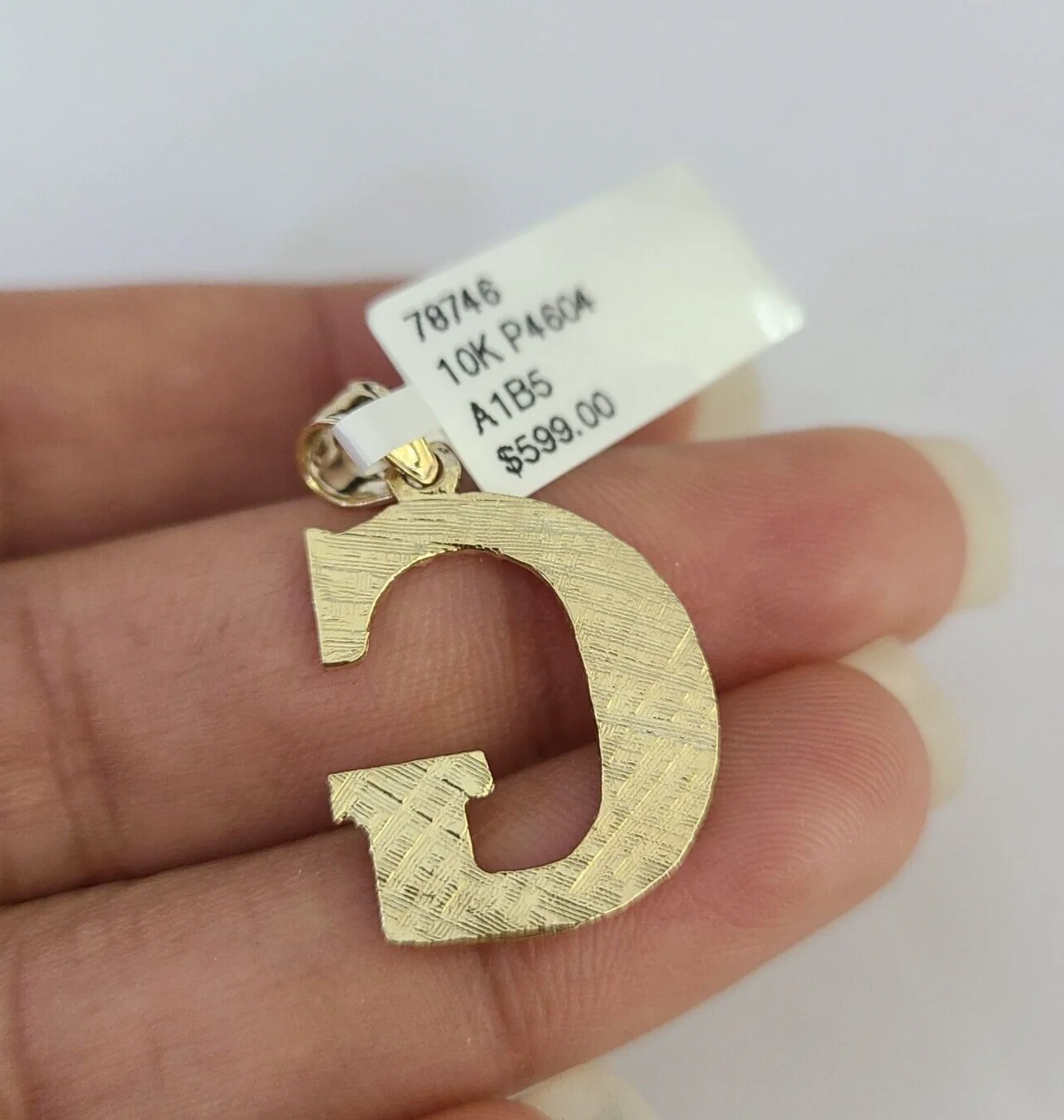 10k Gold Initial G Charm Rope Chain 16"-26" 2.5mm SET Necklace Alphabet Pendant - Image 7