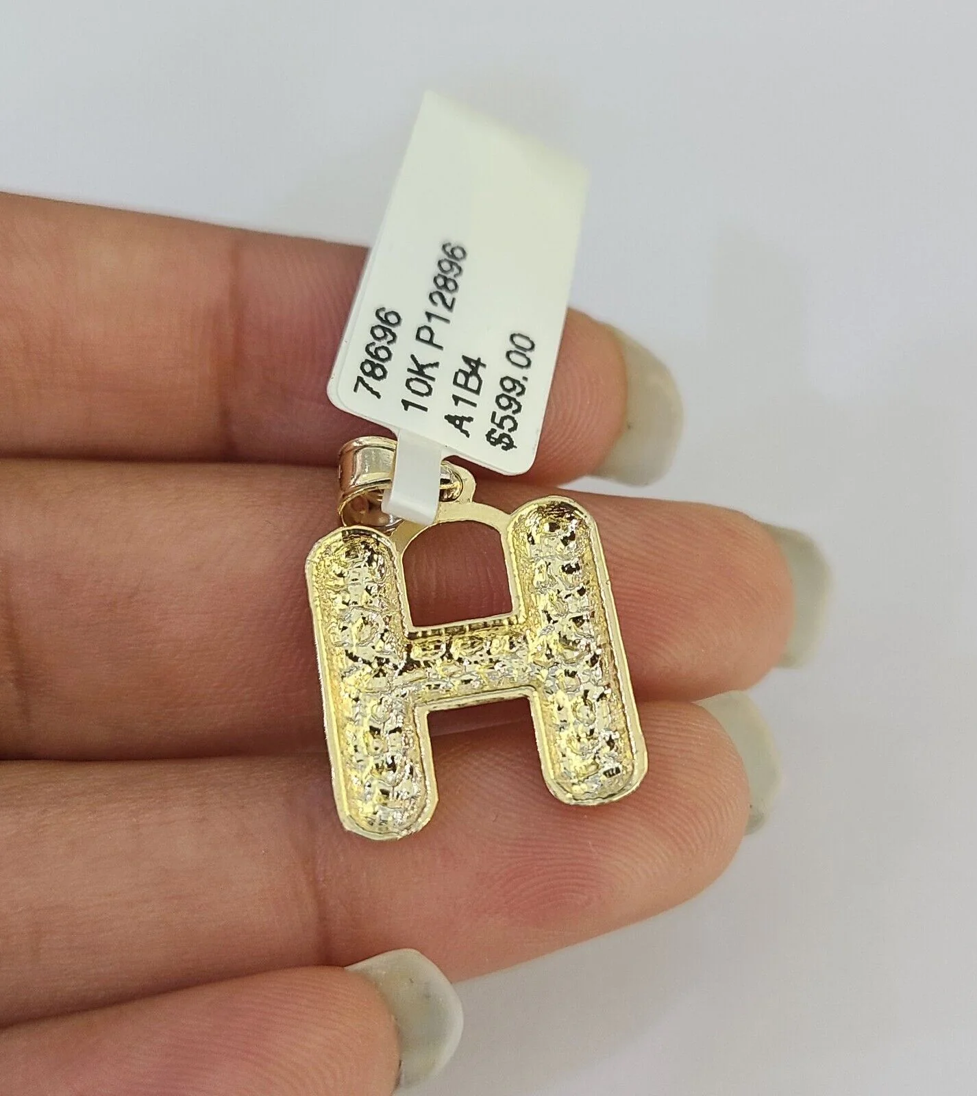 10k Gold Initial H Charm Rope Chain 16"-26" 2.5mm SET Necklace Alphabet Pendant - Image 8