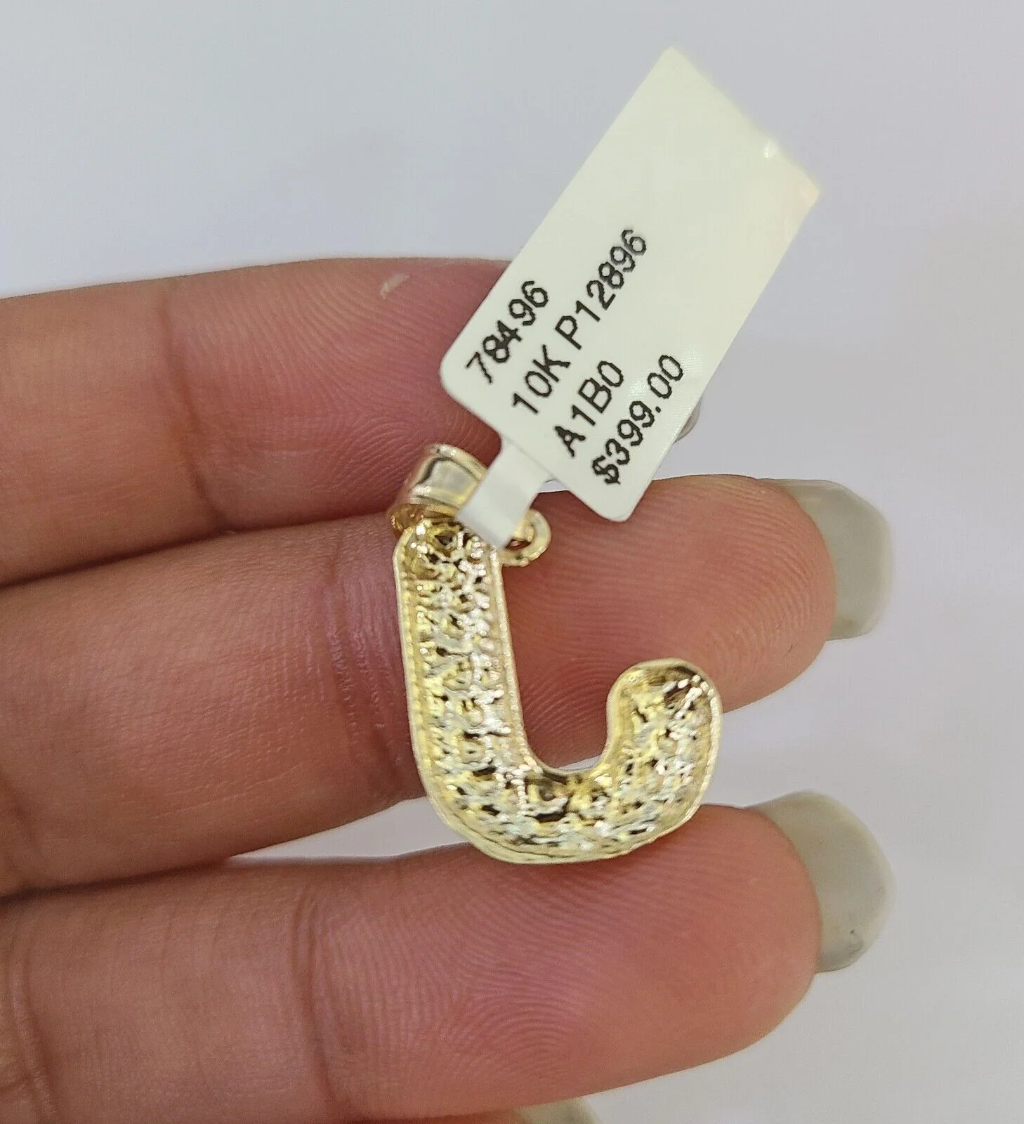 10k Gold Initial J Charm Rope Chain 16"-26" 2.5mm SET Necklace Alphabet Pendant - Image 8