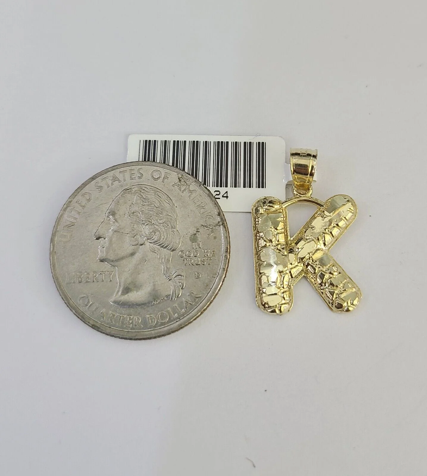 10k Gold Initial K Charm Rope Chain 16"-26" 2.5mm SET Necklace Alphabet Pendant - Image 3