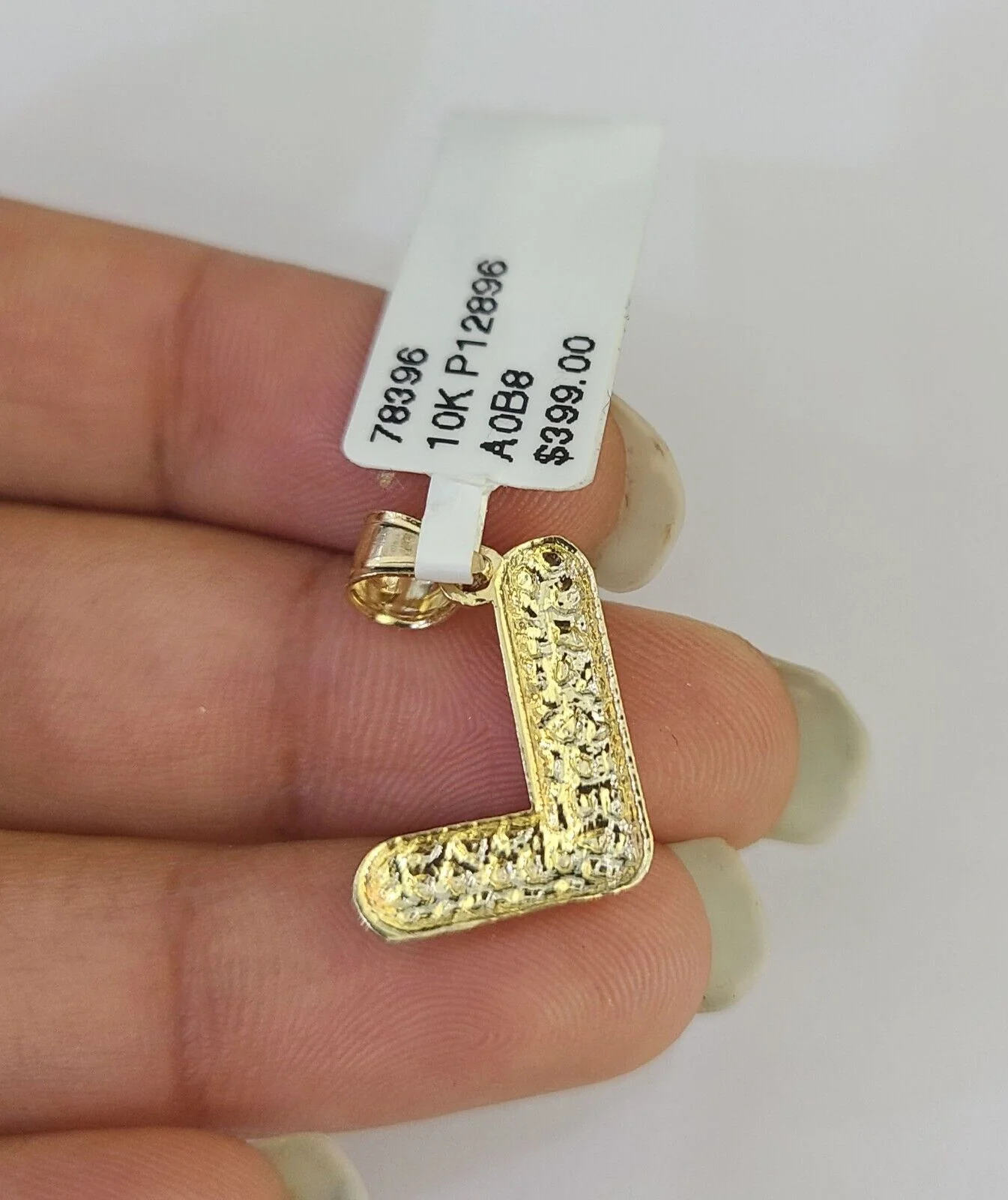 10k Gold Initial L Charm Rope Chain 16"-26" 2.5mm SET Necklace Alphabet Pendant - Image 8