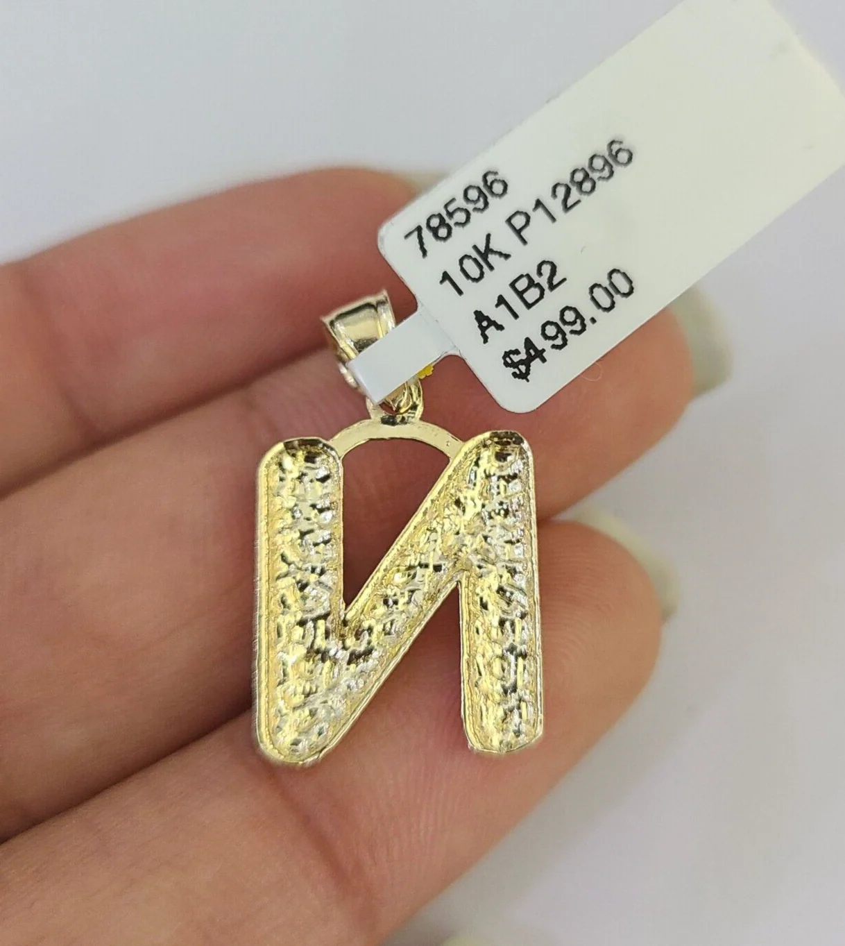 10k Gold Initial N Charm Rope Chain 16"-26" 2.5mm SET Necklace Alphabet Pendant - Image 8
