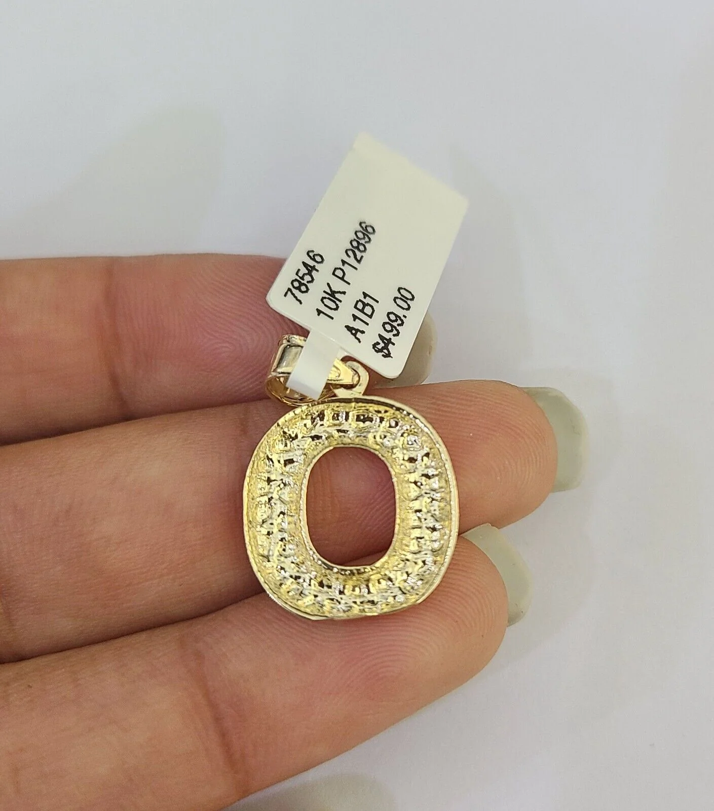 10k Gold Initial O Charm Rope Chain 16"-26" 2.5mm SET Necklace Alphabet Pendant - Image 8