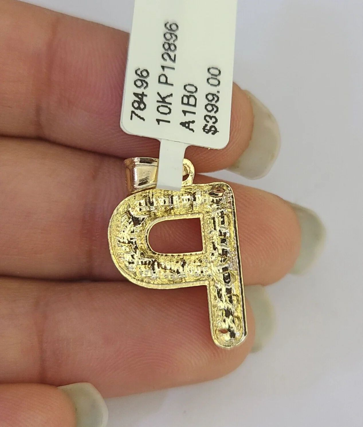10k Gold Initial P Charm Rope Chain 16"-26" 2.5mm SET Necklace Alphabet Pendant - Image 8