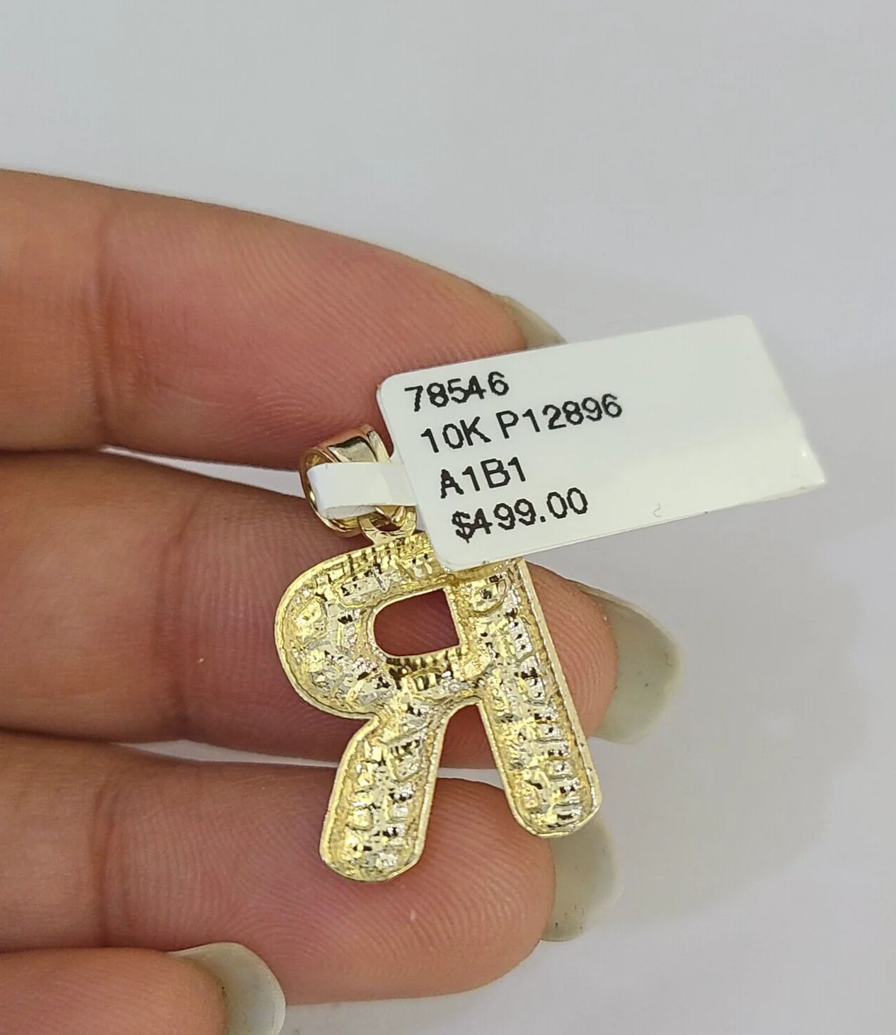 10k Gold Initial R Charm Rope Chain 16"-26" 2.5mm SET Necklace Alphabet Pendant - Image 8