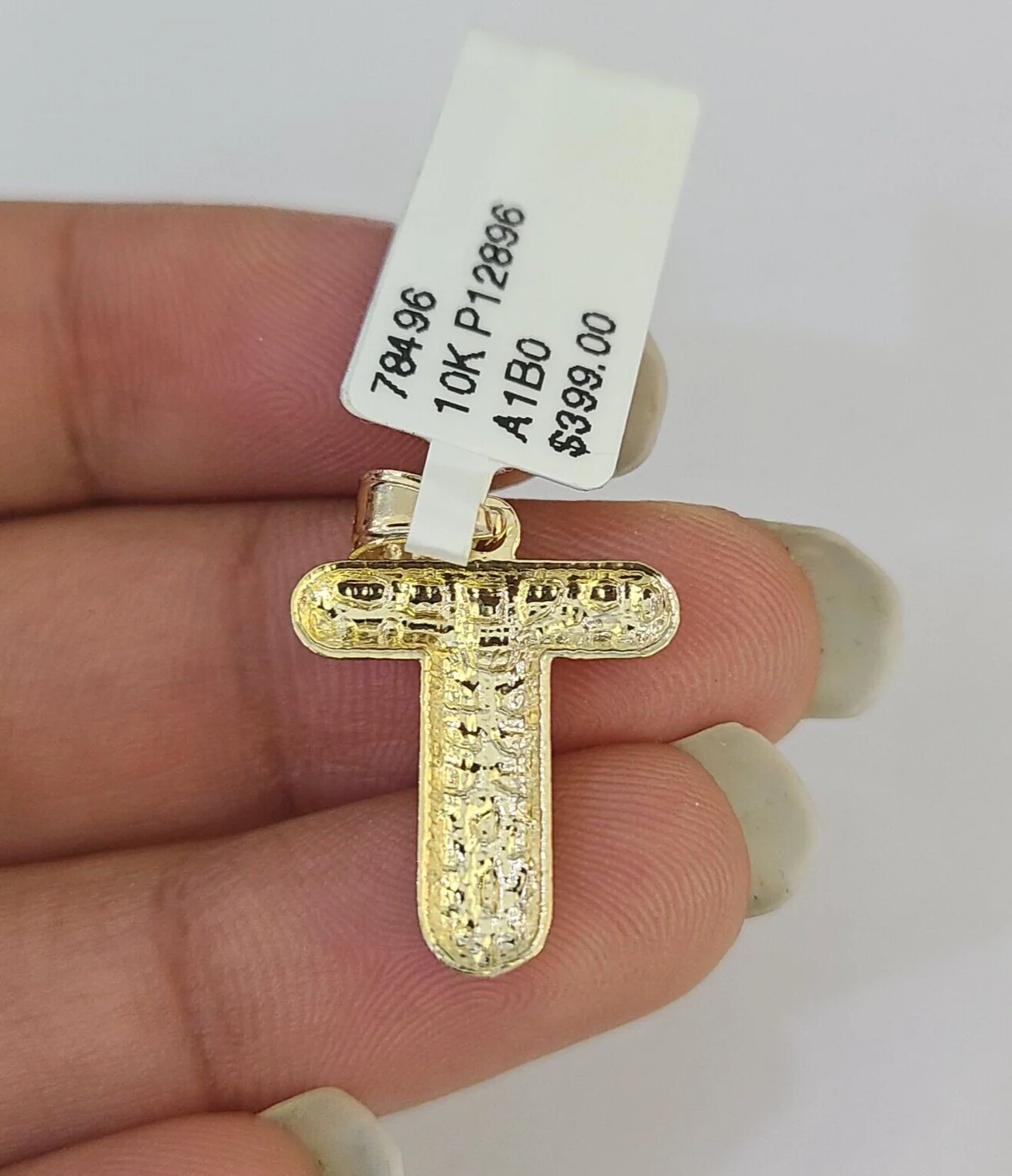 10k Gold Initial T Charm Rope Chain 16"-26" 2.5mm SET Necklace Alphabet Pendant - Image 8