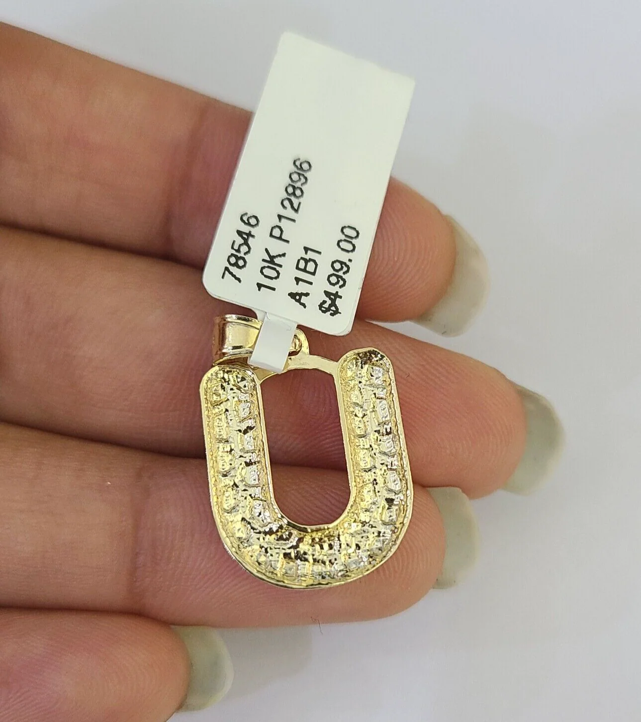 10k Gold Initial U Charm Rope Chain 16"-26" 2.5mm SET Necklace Alphabet Pendant - Image 8