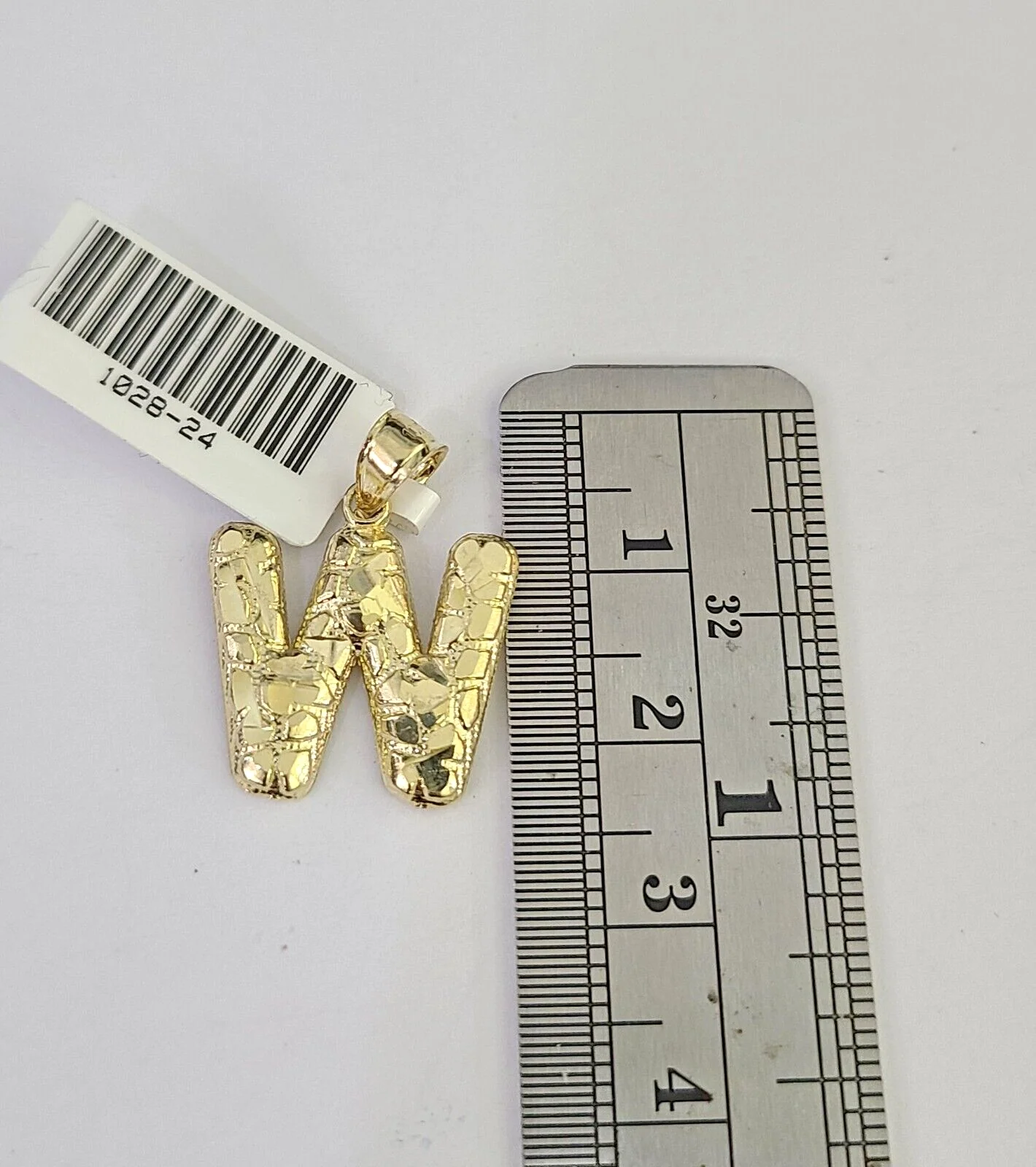 10k Gold Initial W Charm Rope Chain 16"-26" 2.5mm SET Necklace Alphabet Pendant - Image 4