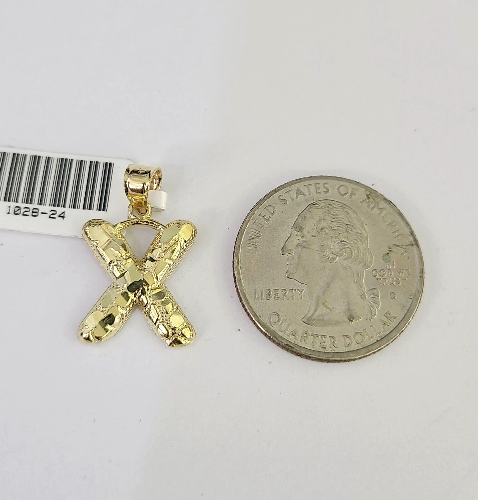 10k Gold Initial X Charm Rope Chain 16"-26" 2.5mm SET Necklace Alphabet Pendant - Image 4