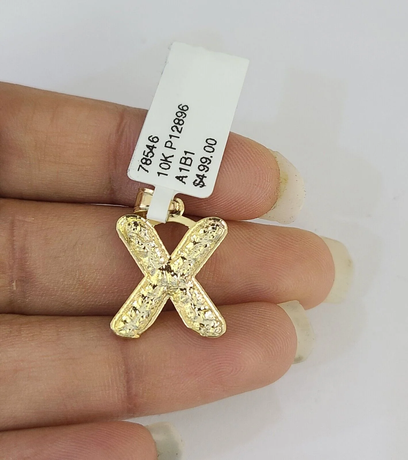 10k Gold Initial X Charm Rope Chain 16"-26" 2.5mm SET Necklace Alphabet Pendant - Image 8