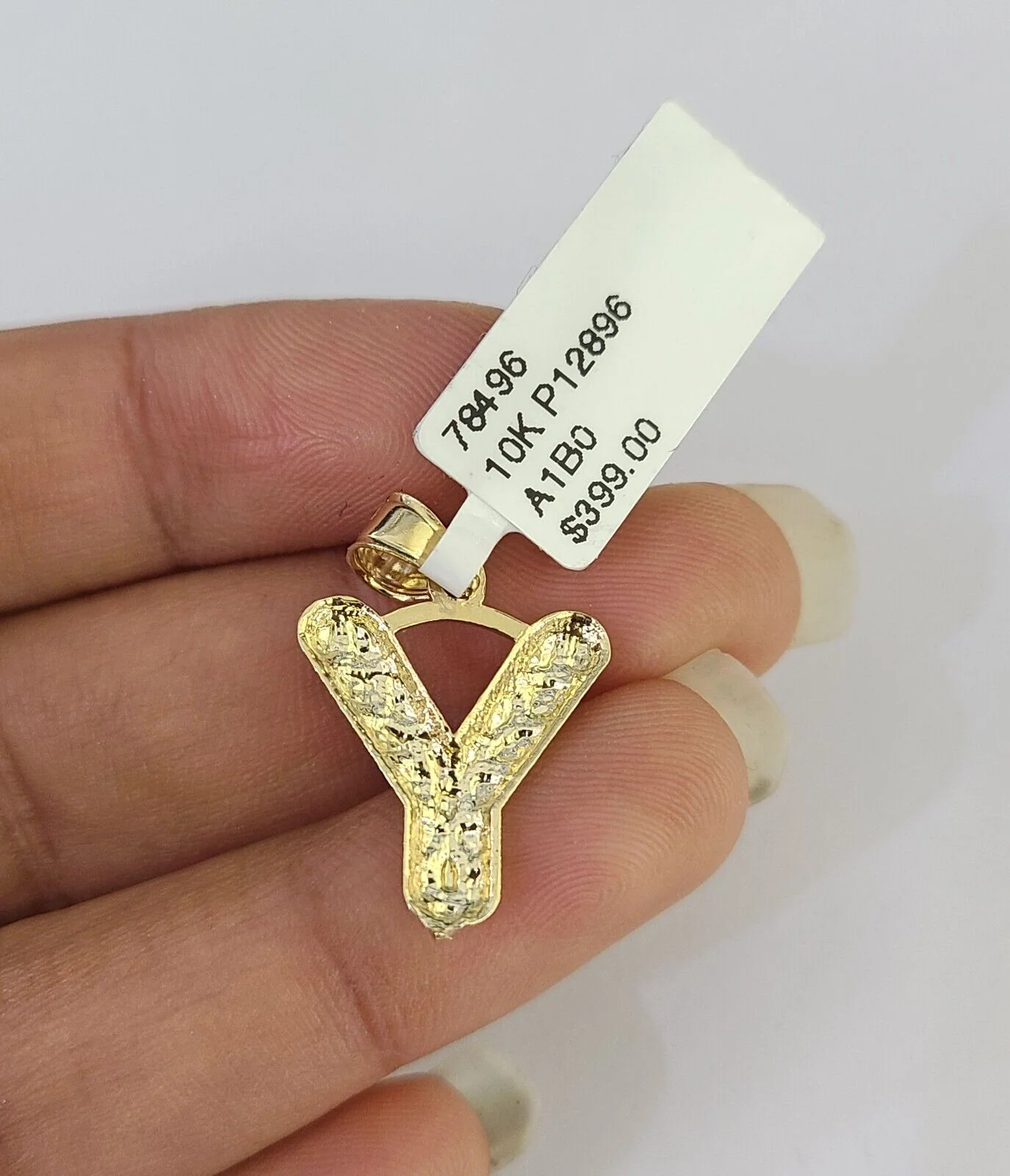 10k Gold Initial Y Charm Rope Chain 16"-26" 2.5mm SET Necklace Alphabet Pendant - Image 8