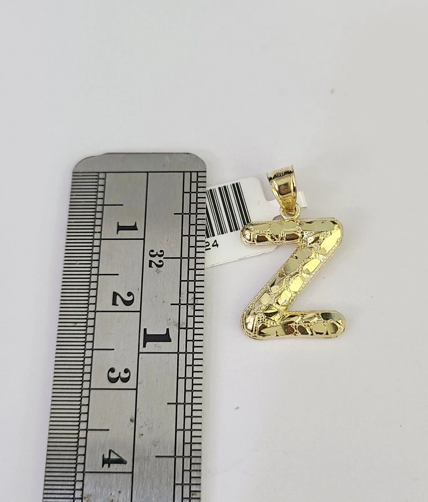 10k Gold Initial Z Charm Rope Chain 16"-26" 2.5mm SET Necklace Alphabet Pendant - Image 4